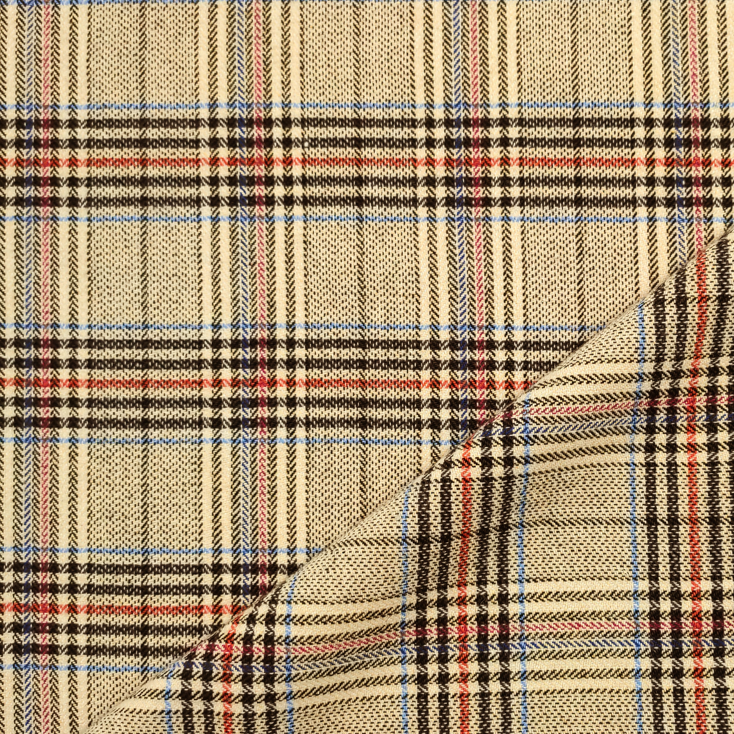 Tartan Misto Cotone Quadri Beige