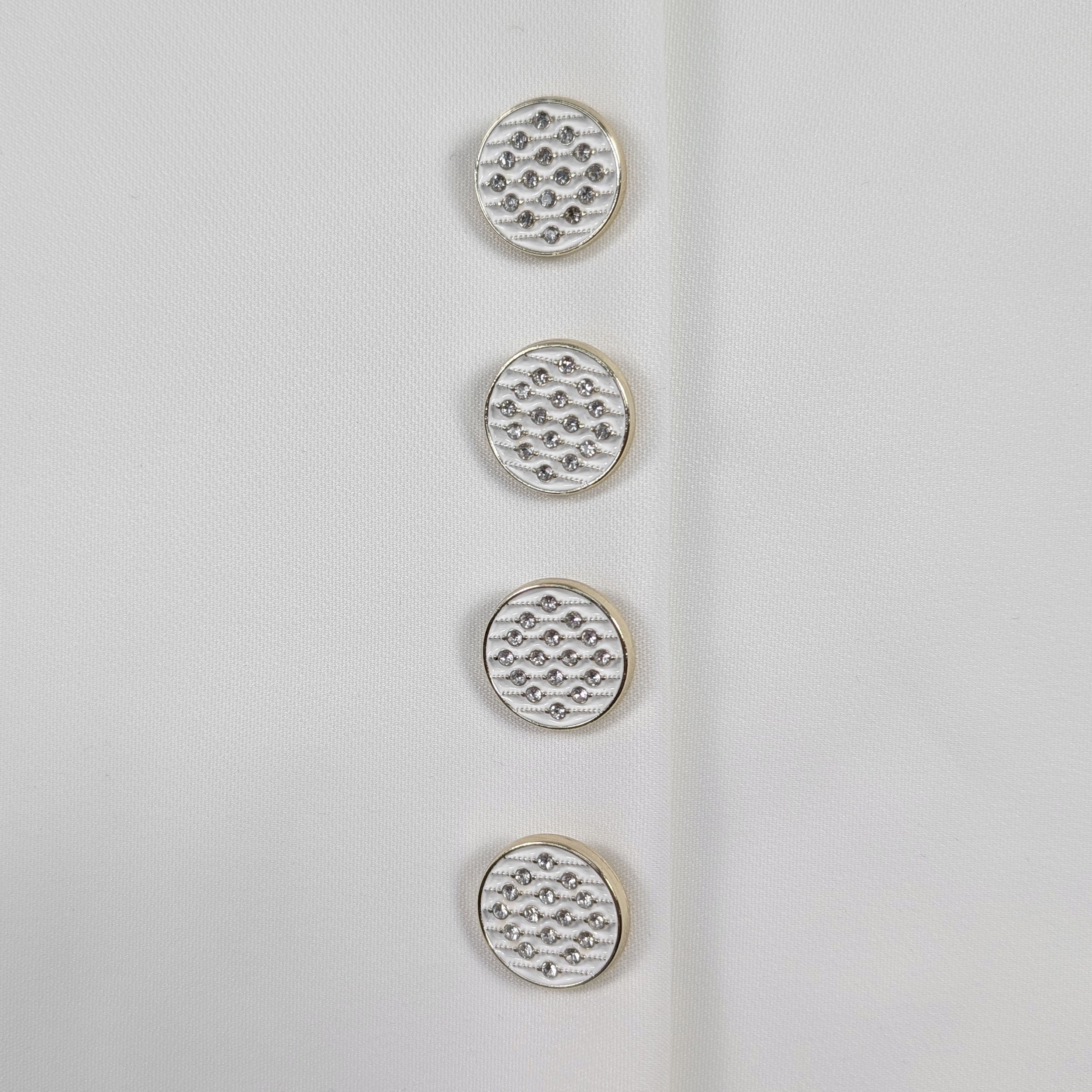 Bottone Bianco Strass Image