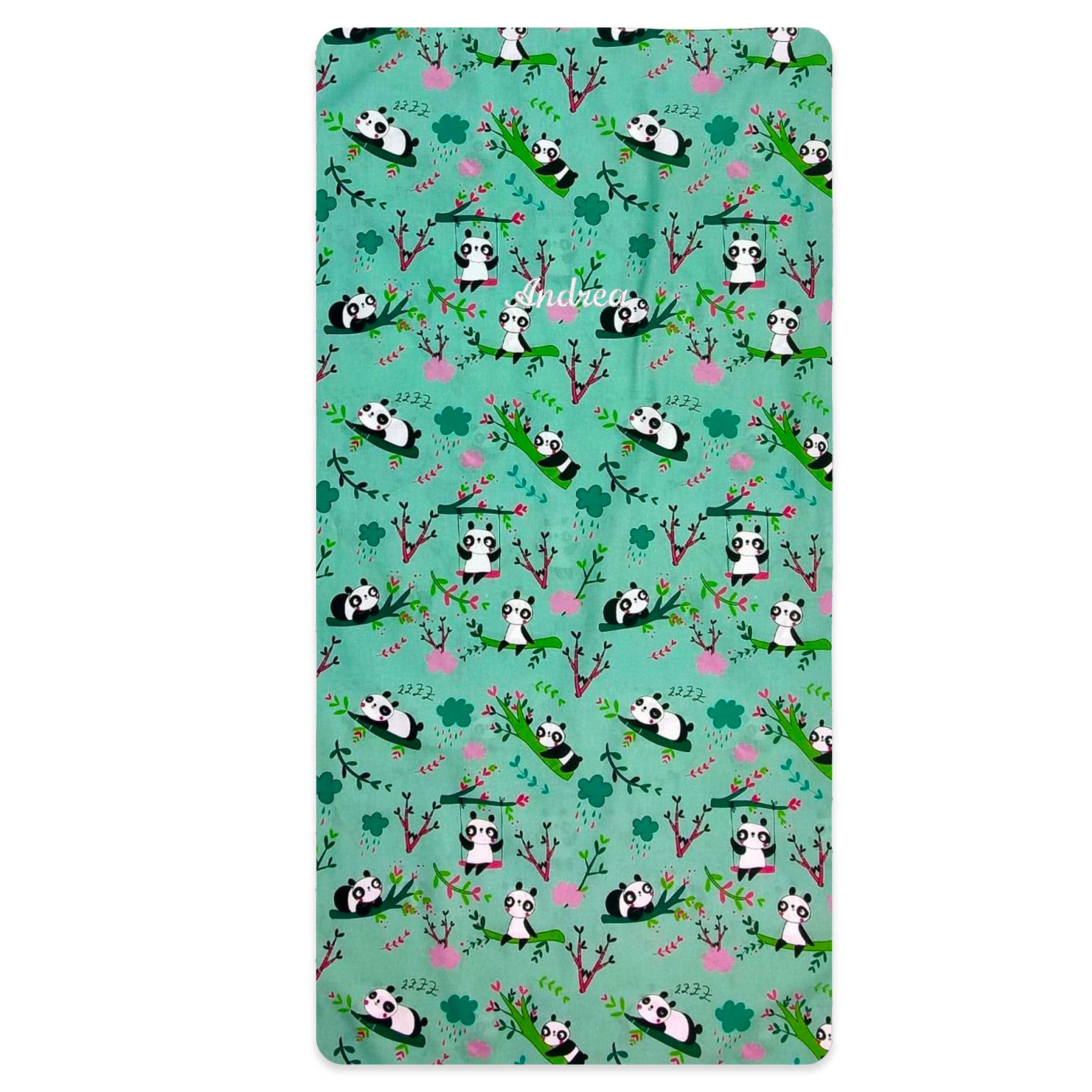 Lenzuolo Panda Sfondo Verde Menta Image