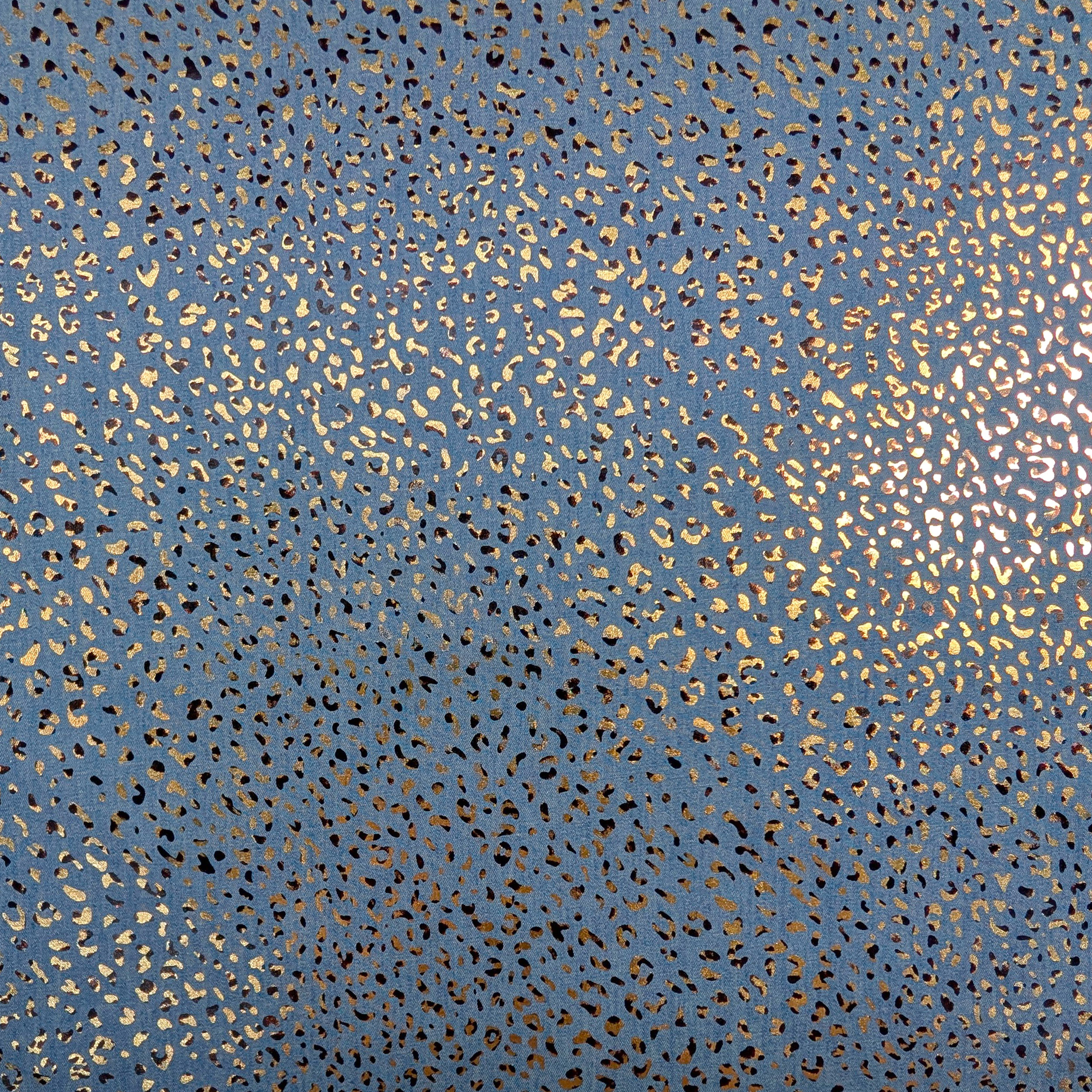 Ritaglio Jeans di Cotone Leopardato Oro 90x148 cm Image