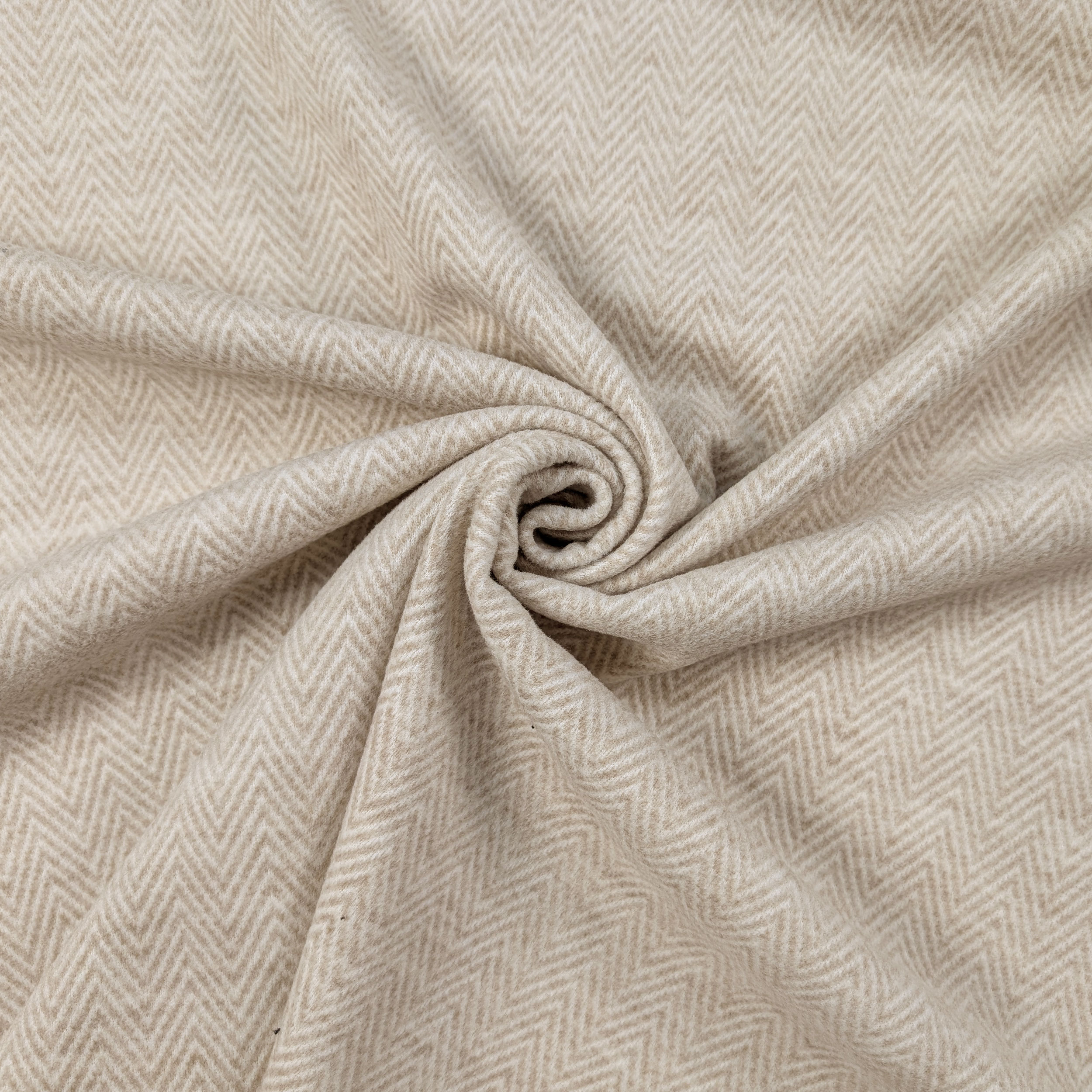 Cappotto Misto Lana Spigato Beige Image