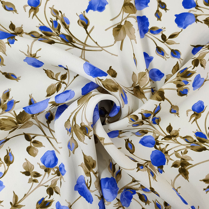 Tessuto Seta Alta Moda Rose Blu