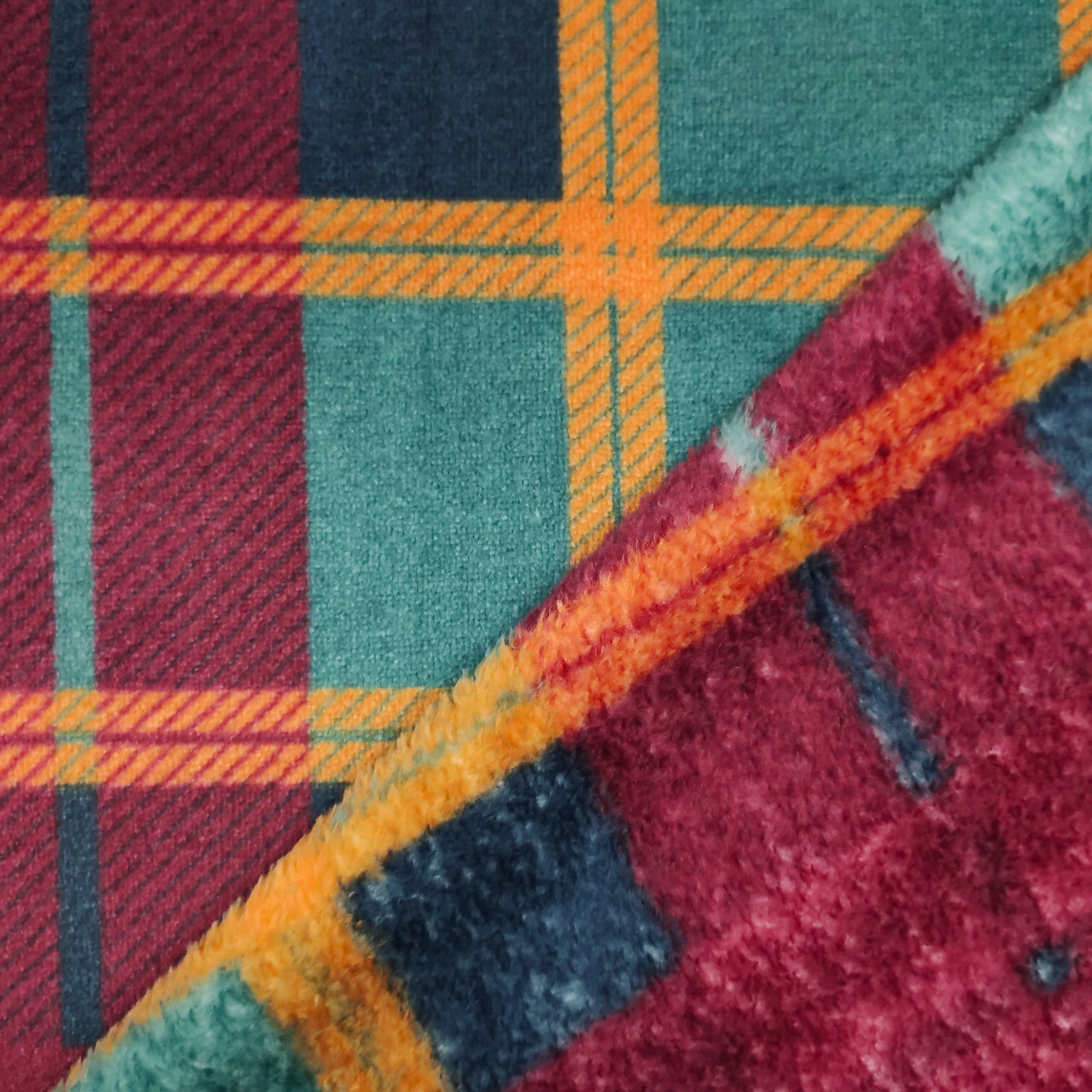 Pile Mano Cachemire Tartan Sfondo Bordeaux Image