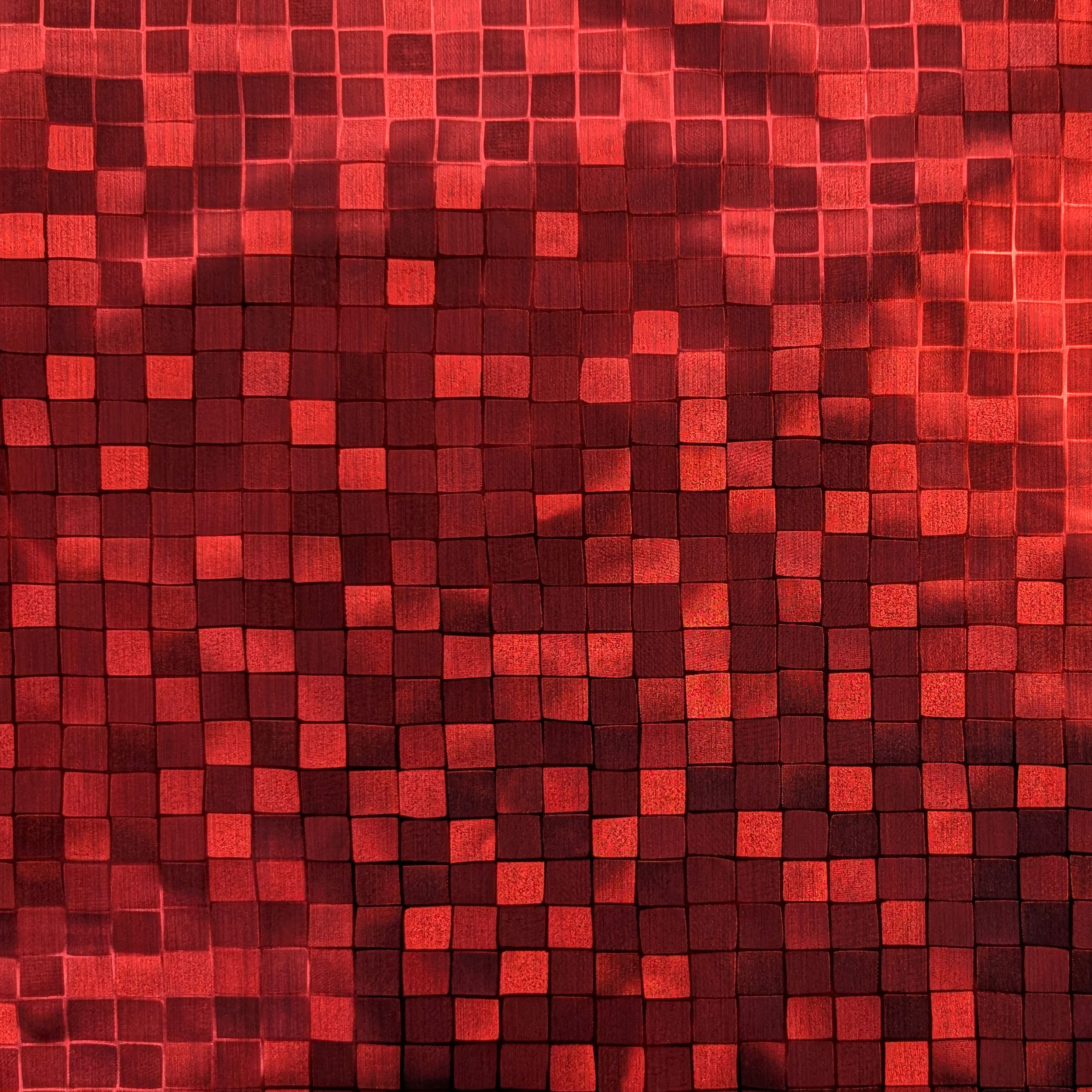 Ritaglio Tessuto per Tovaglia Metallizzata Damina Rosso 80x140 cm Image