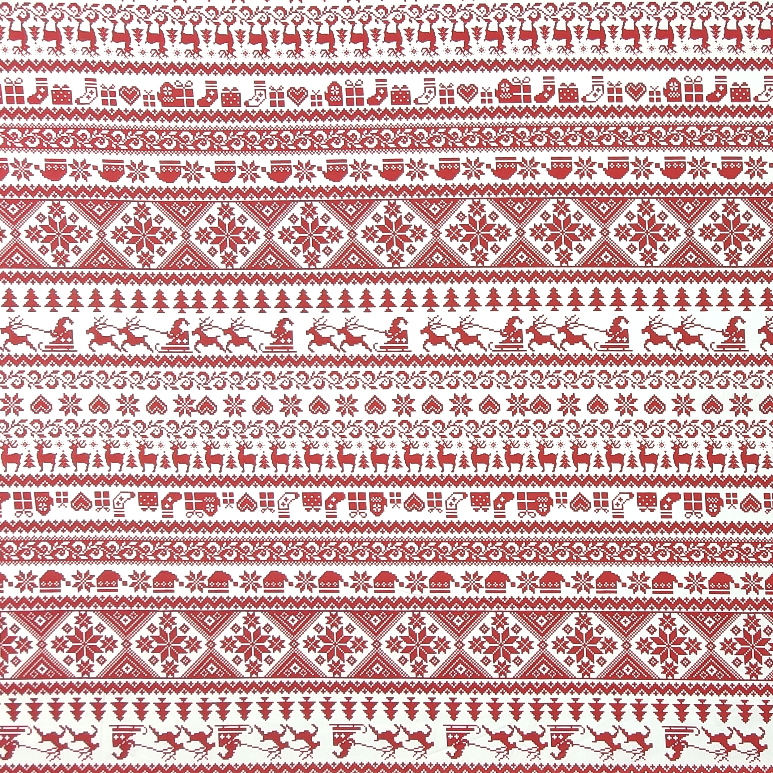 Tessuto Cotone Fantasia Pixel Natale