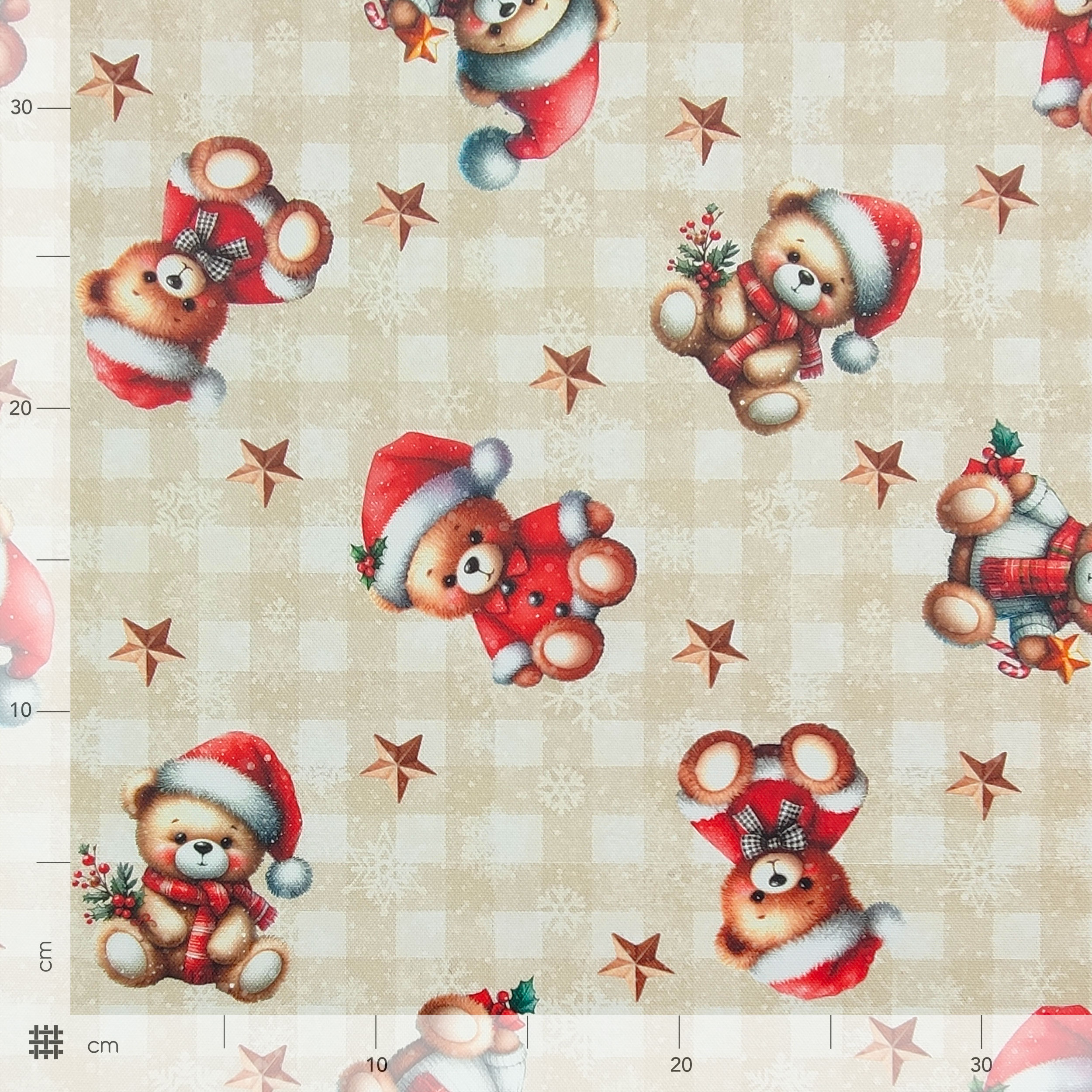 Tessuto Panama Teddy Natale 