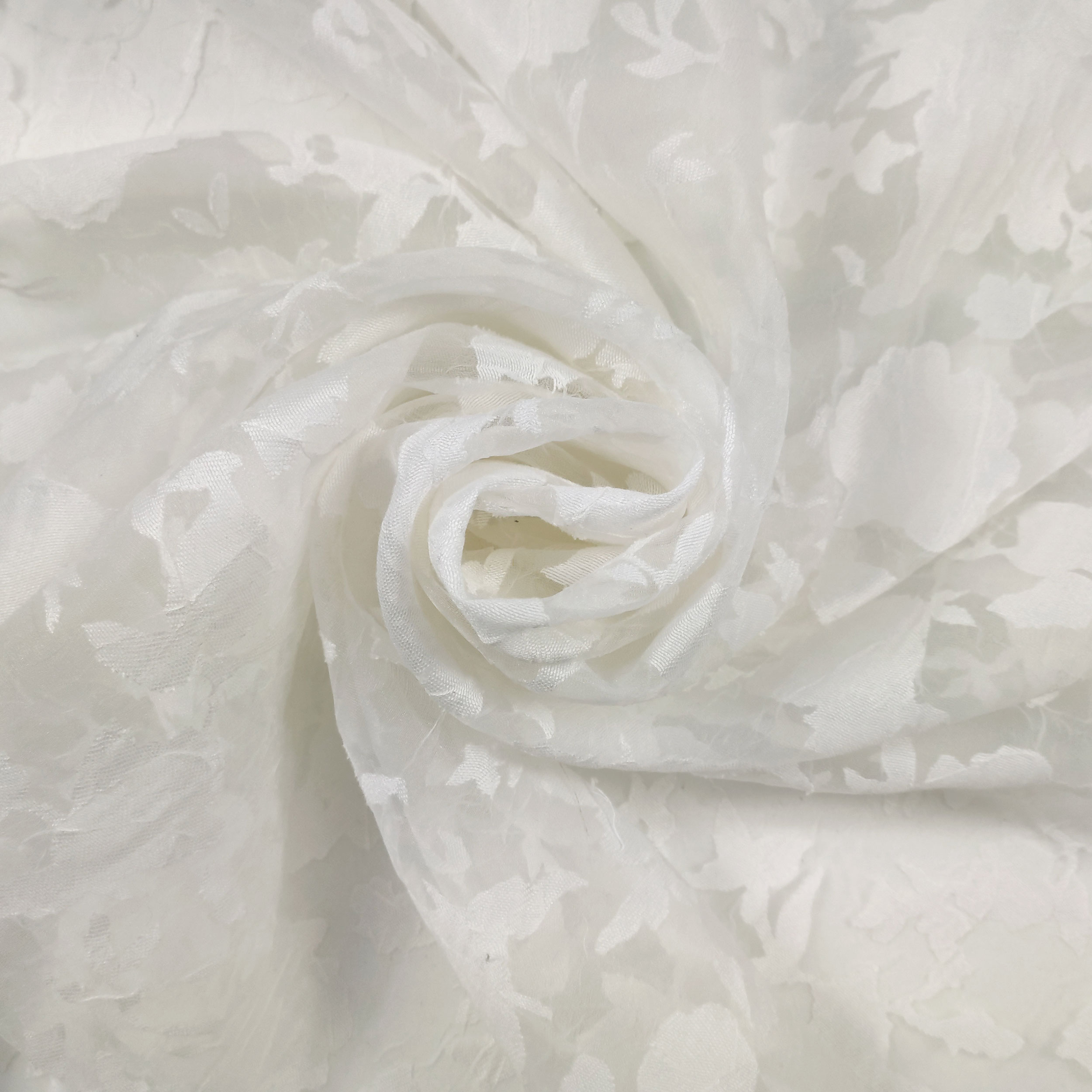 Tessuto Devorè Moda Setato Bianco Image