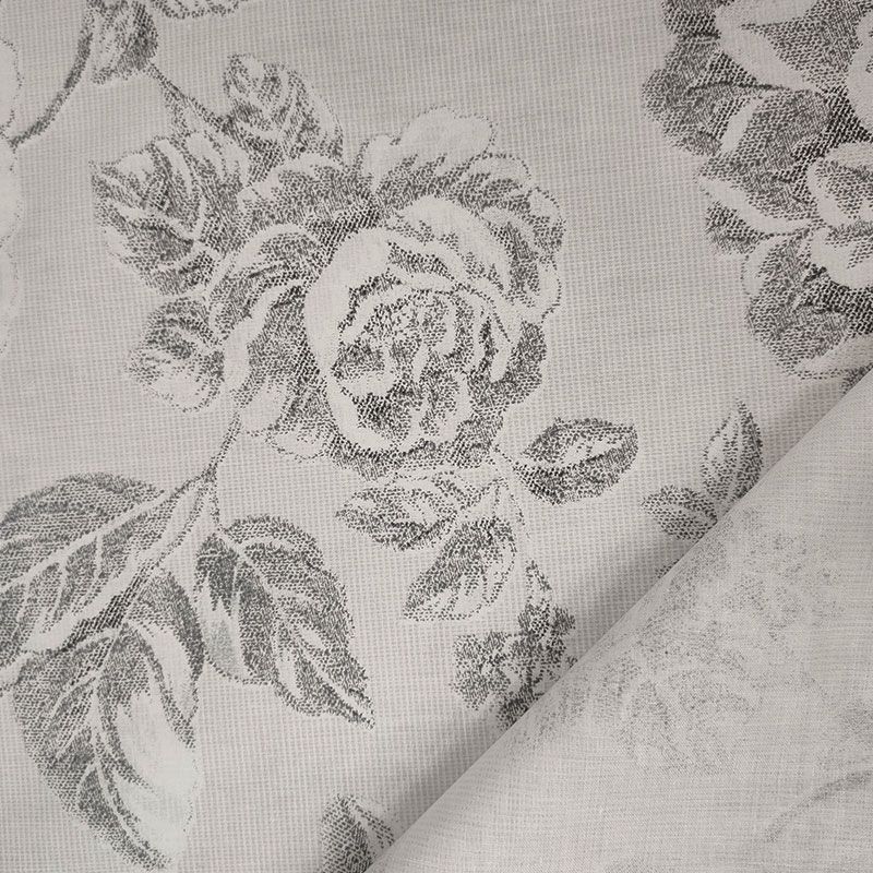 Tessuto cotone leggero rose disegnate
