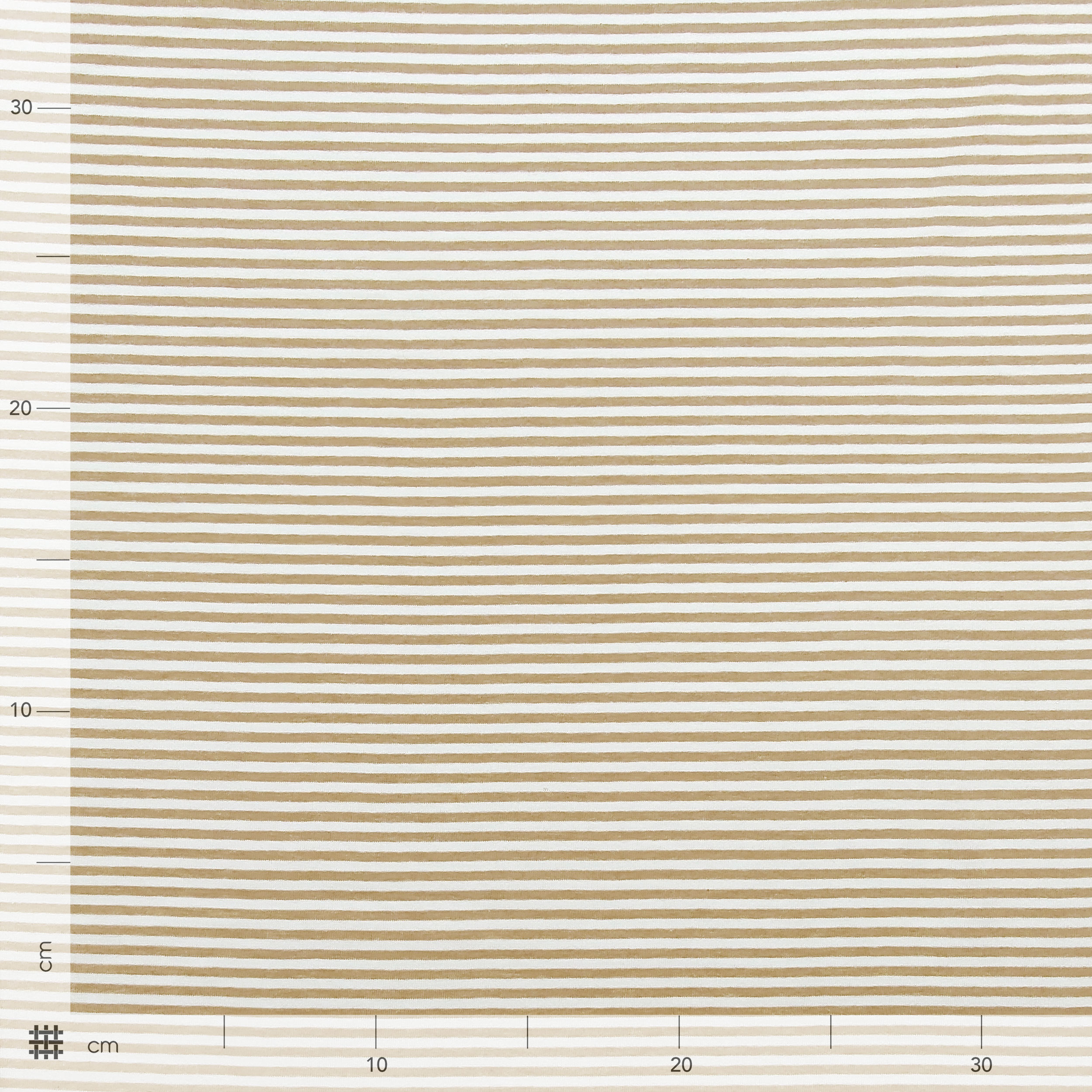 Jersey di Cotone Righe Sottili Beige