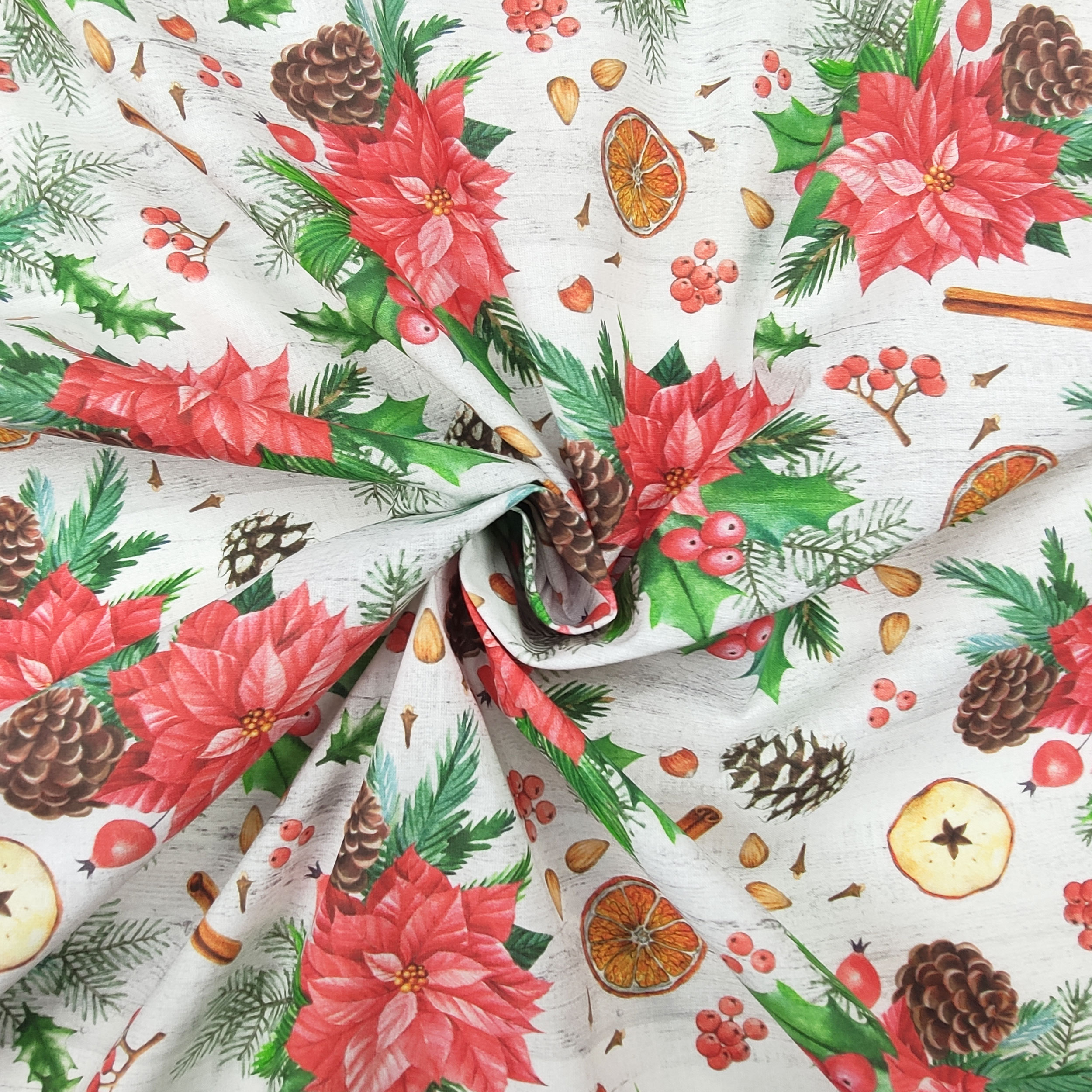 Tessuto Stampato In 100% Cotone Con Motivo Natalizio - Foto 7