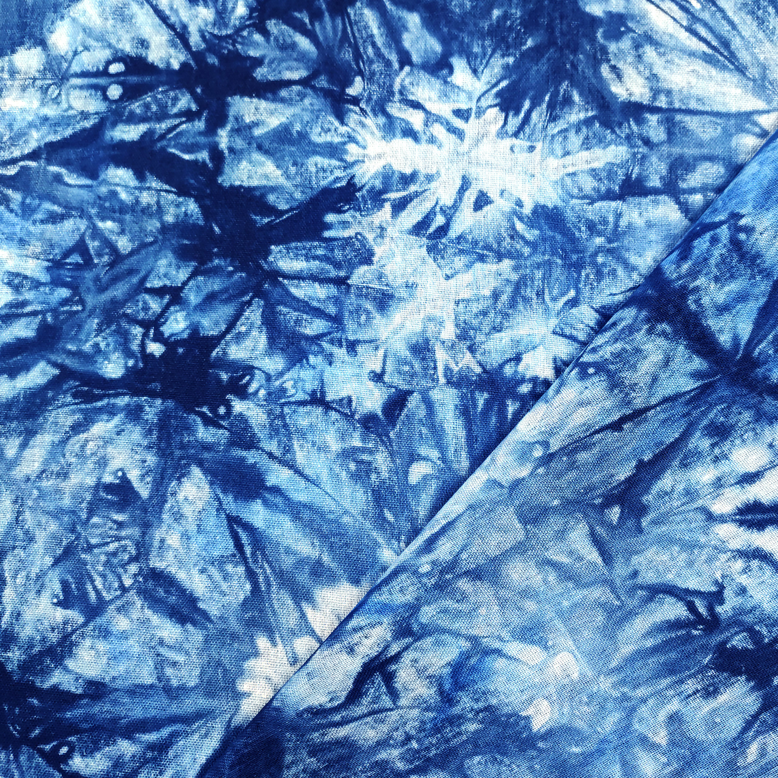 Misto Lino Foglie Astratte Sfondo Blu
