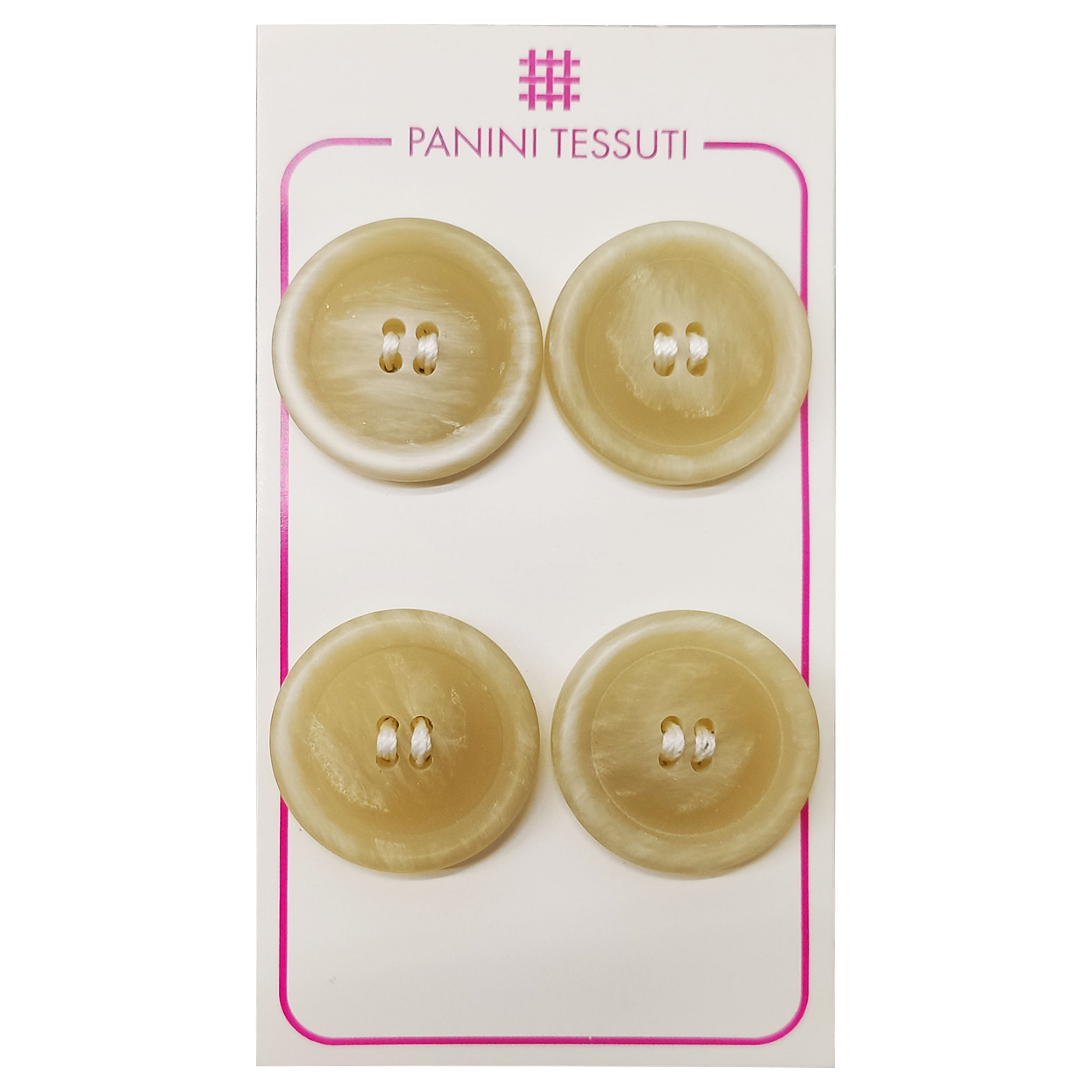 Bottoni Opachi Melange Color Panna 4 Pezzi - Lin 36