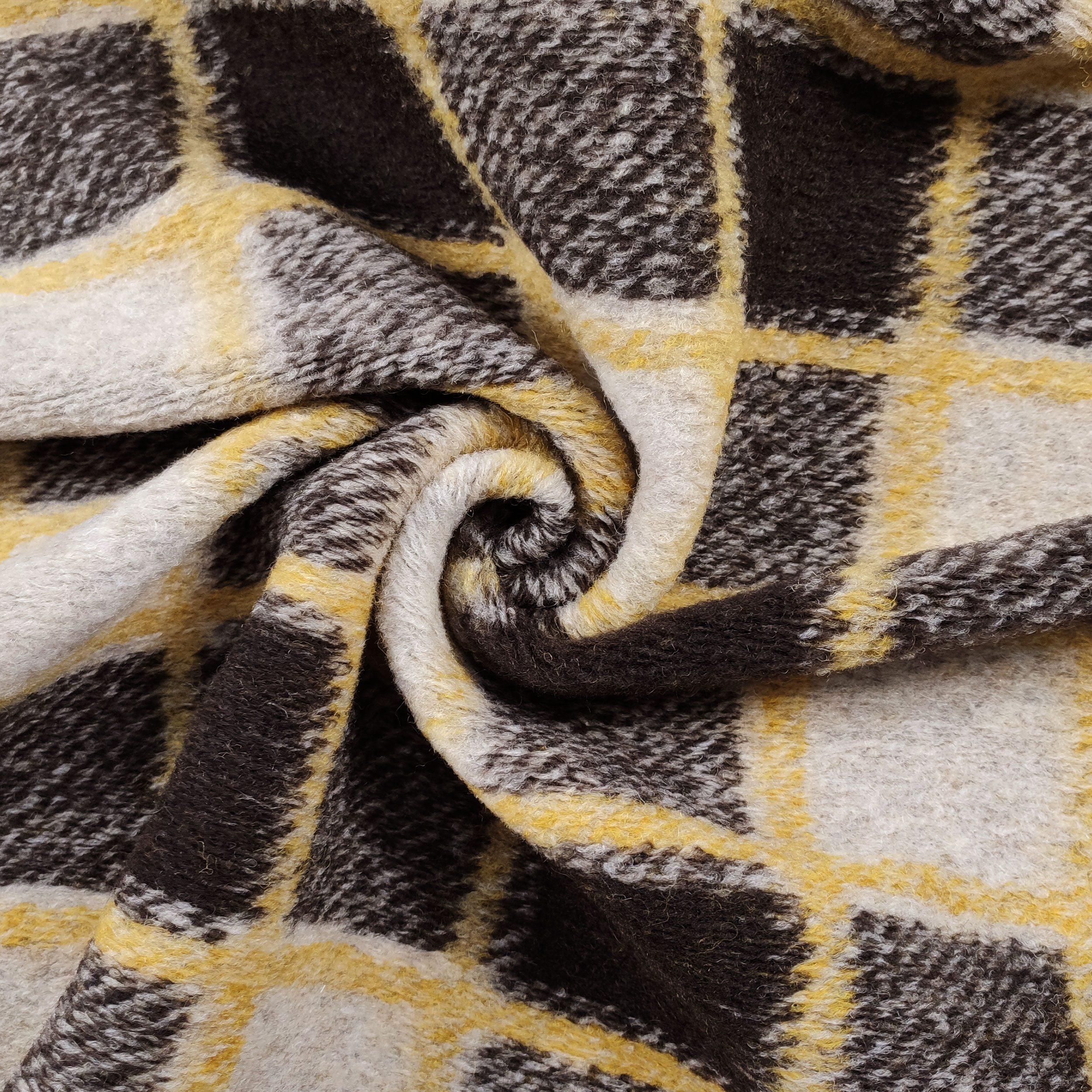 Cappotto Fantasia Quadri Toni Marrone