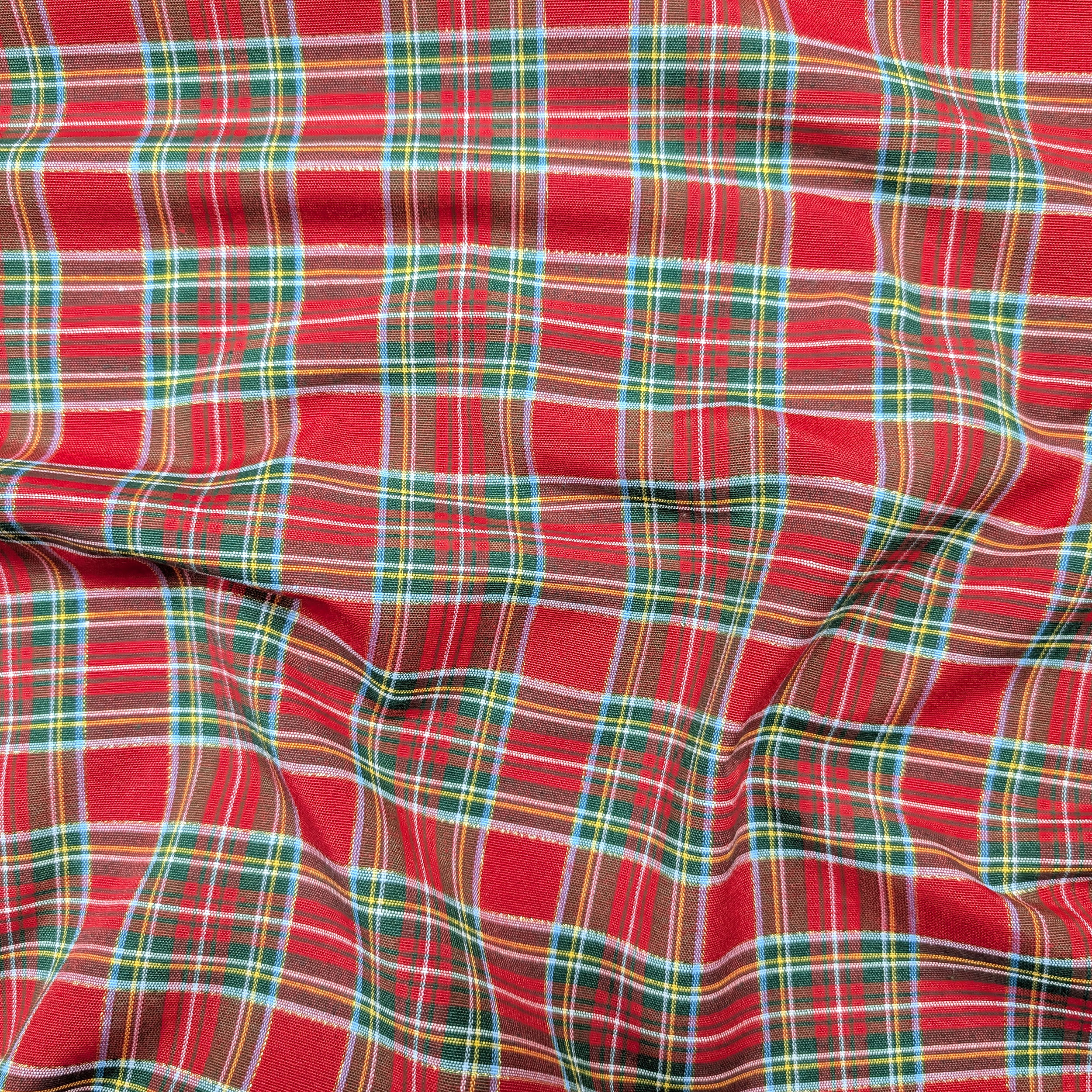 Tessuto Tartan Medio Rosso Lurex Image