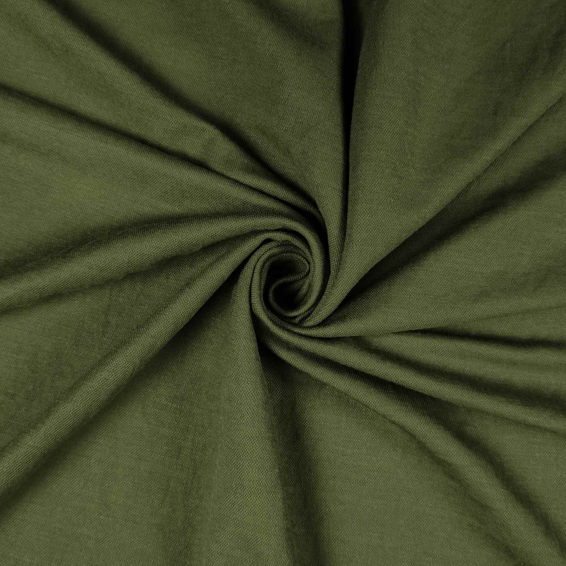 Tessuto jersey cotone linen verde militare