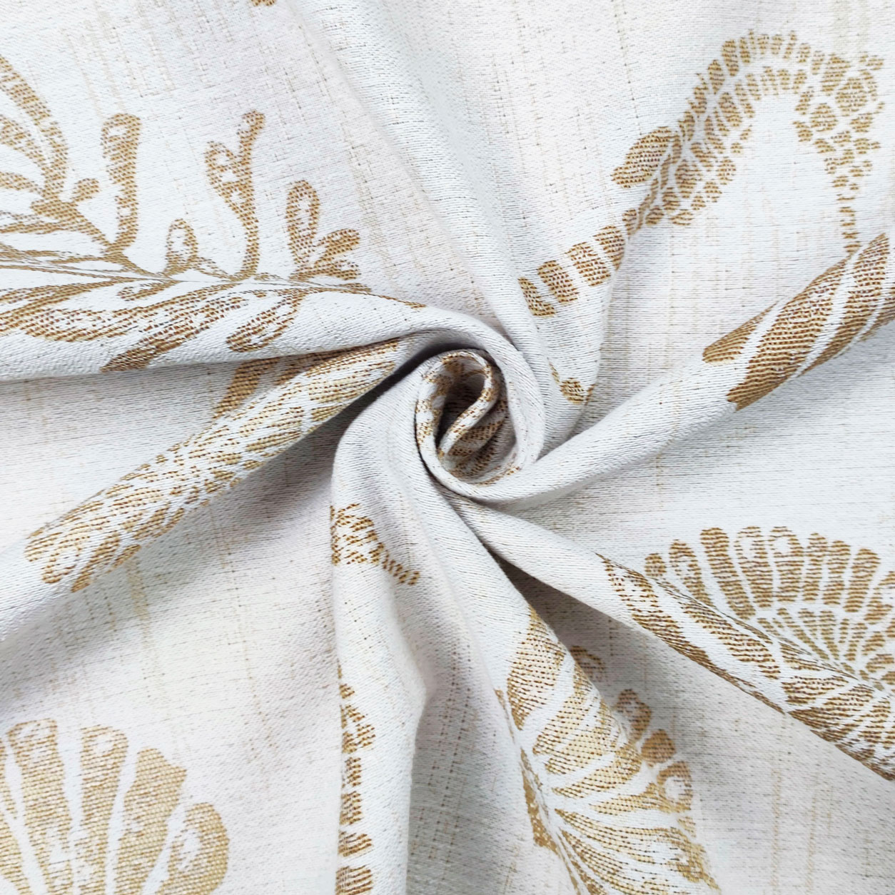 Tessuti arredo jacquard conchiglie beige
