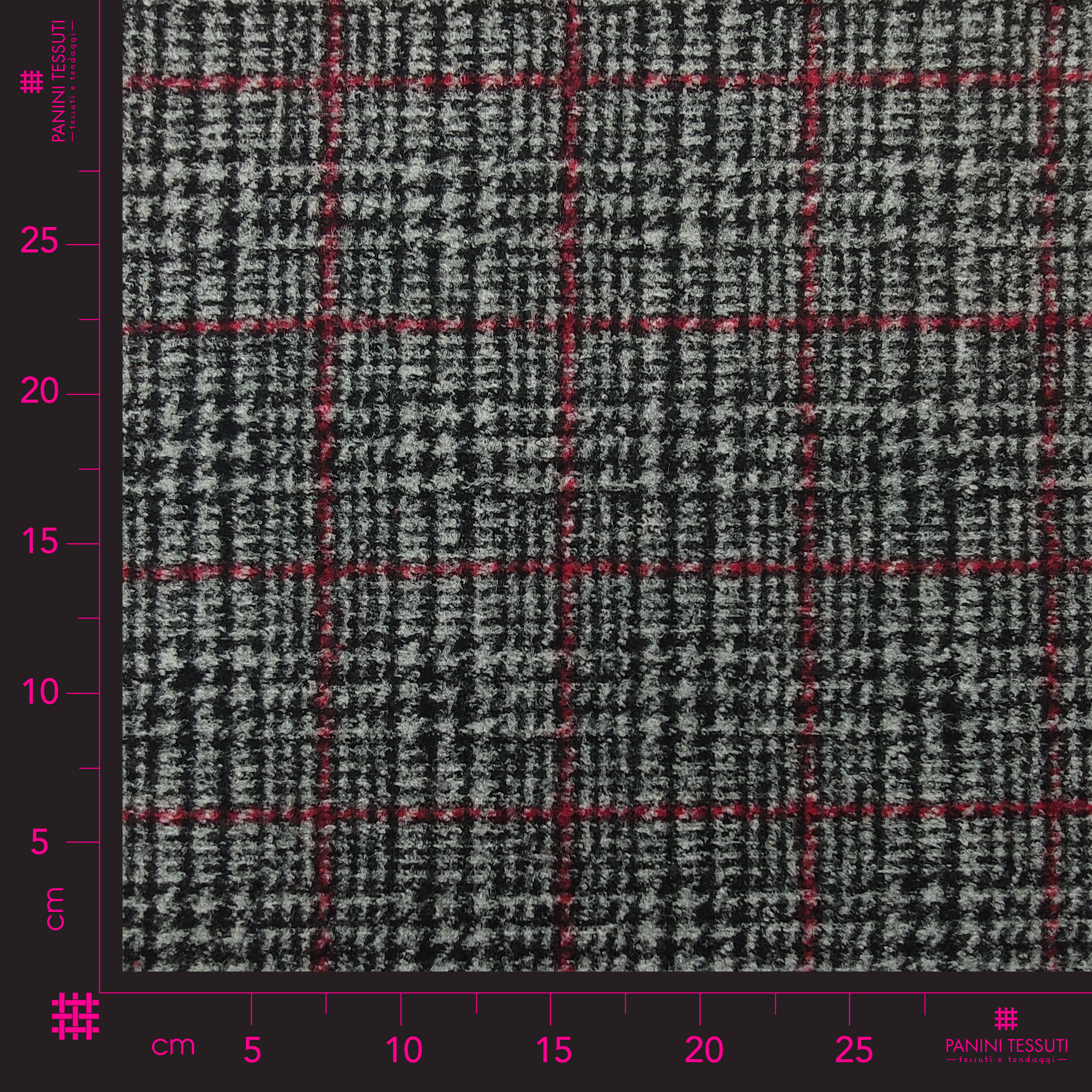 Neoprene Double con Tartan di Lana e Tinta Unita Bordeaux