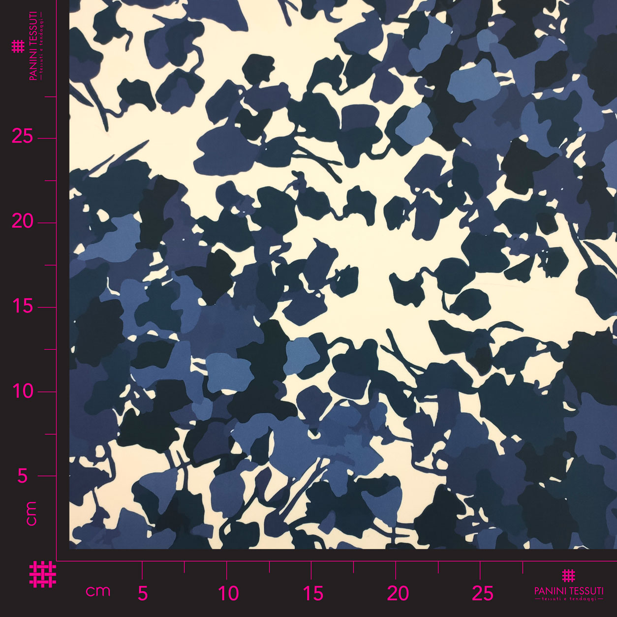 Rasetto setato fiori astratti blu