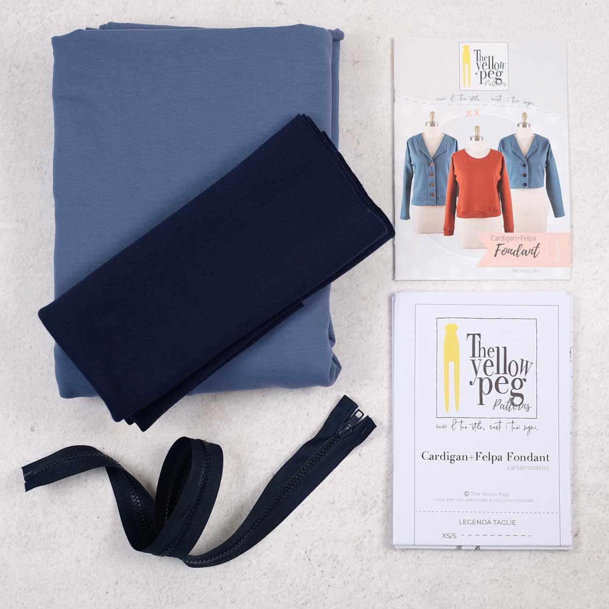 Kit per Felpa con Zip Fondant By The Yellow Peg Image