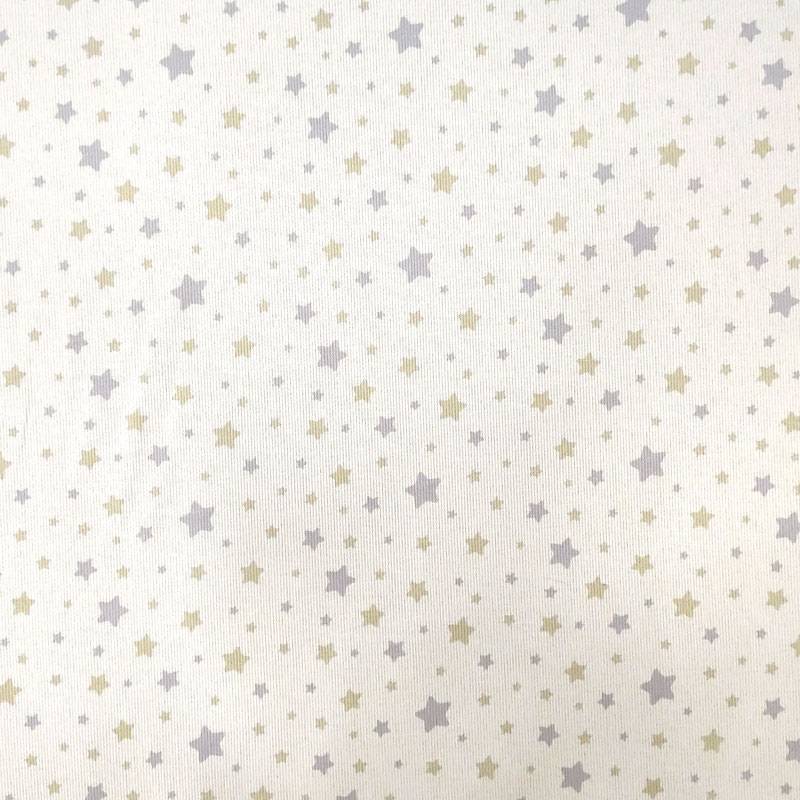 Tessuto Piquet di Cotone Fantasia Stelline Beige Image