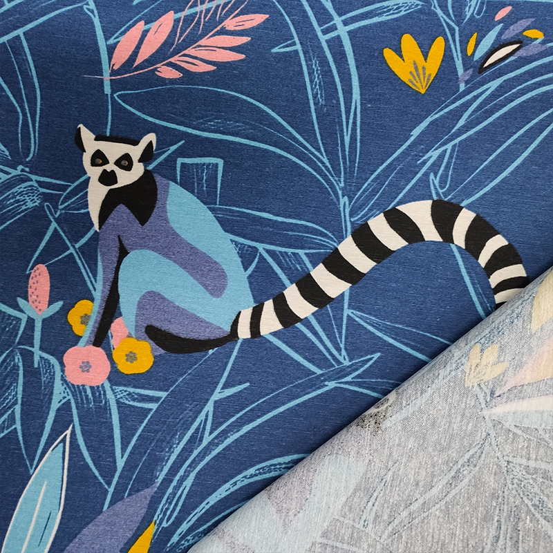 Tessuto arredo cotone lemuri