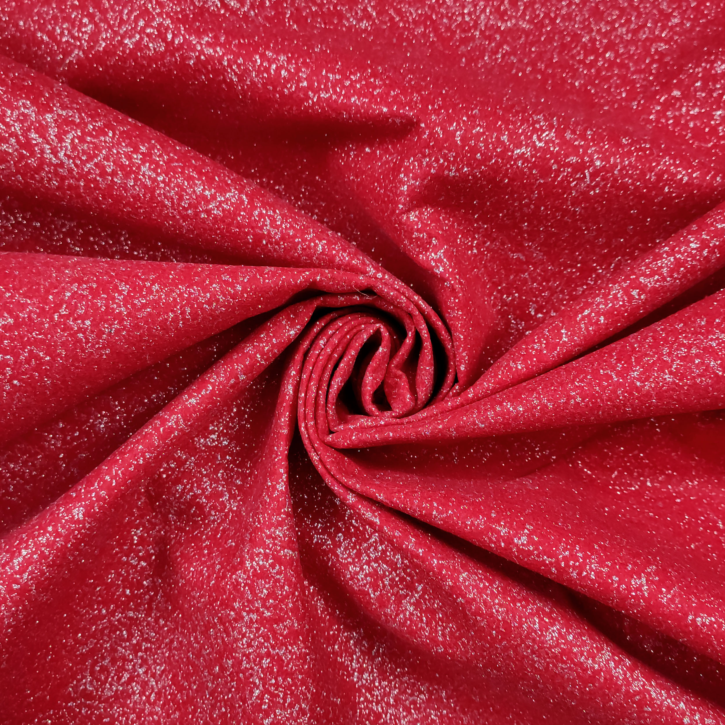 Pannolenci Tinta Unita Rosso Glitter Argento 