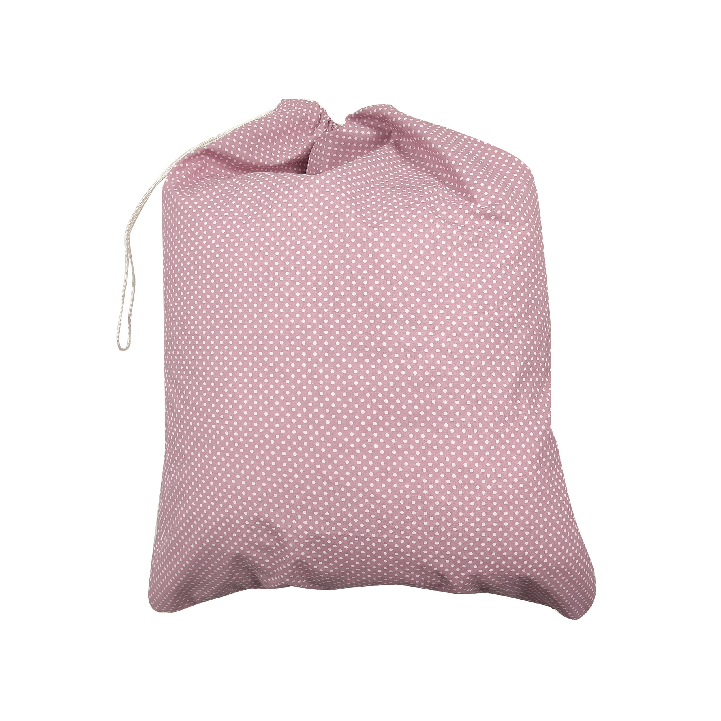 Sacchetto Asilo Rosa Antico con Pois