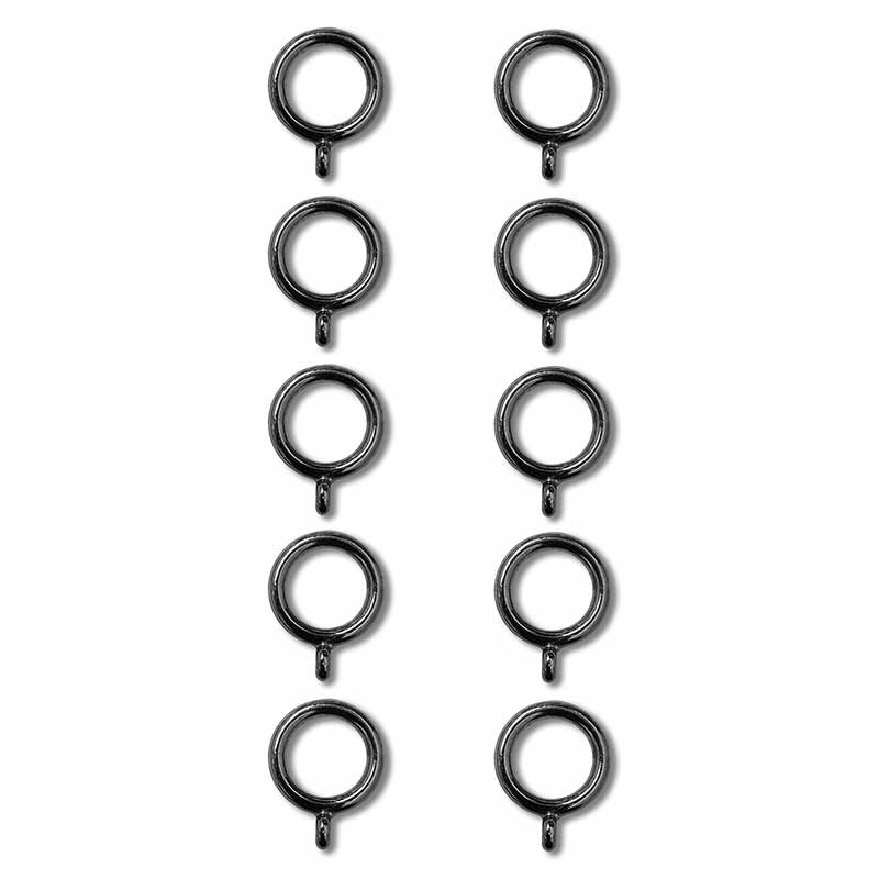 Nuove 6 X Anelli Fissi Per Tende In Acciaio Nero Id 42Mm - Od 52Mm Nuove 6 X Anelli Fissi Per Tende In Acciaio Nero Id 42Mm - Od 52Mm