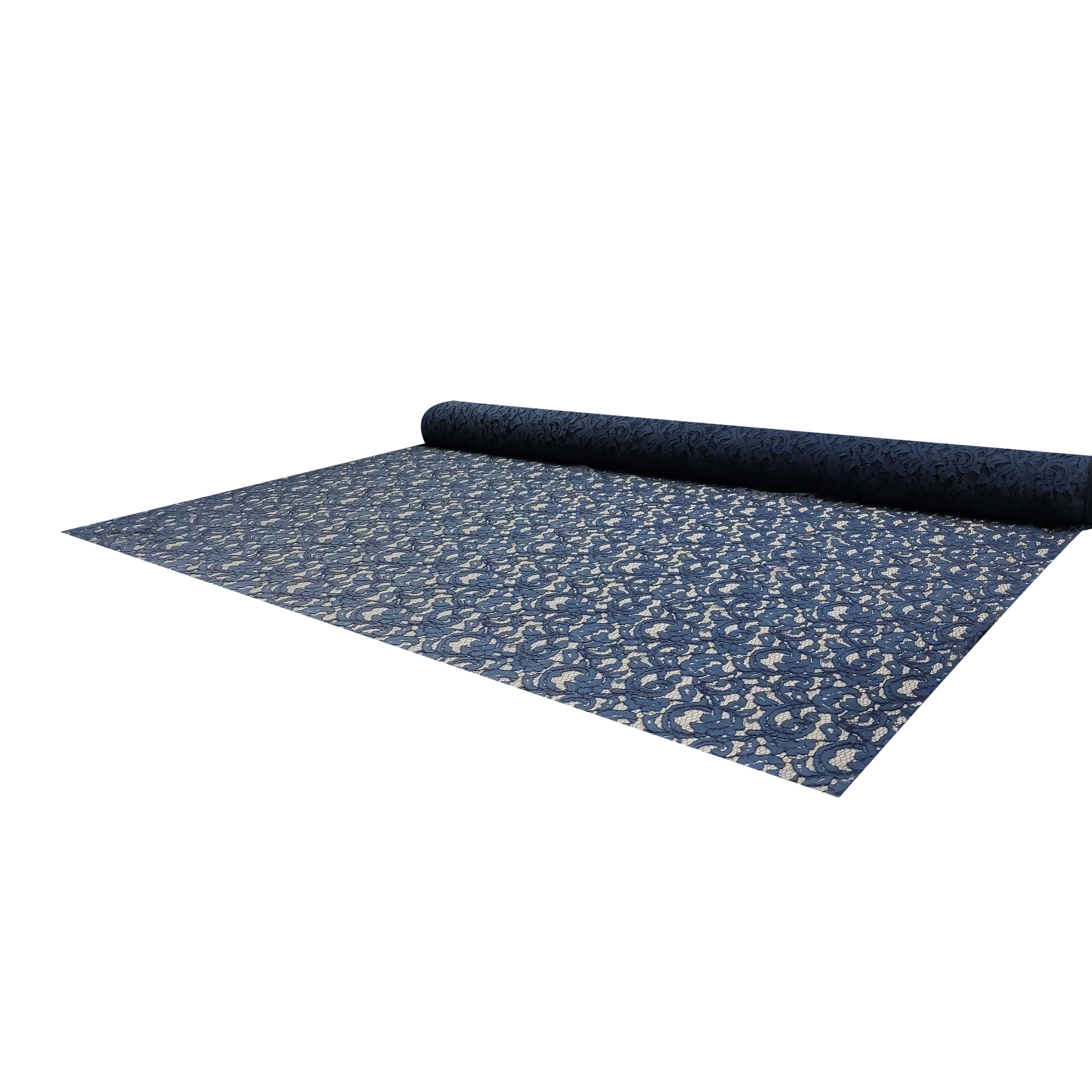 Tessuto Pizzo Misto Cotone Blu