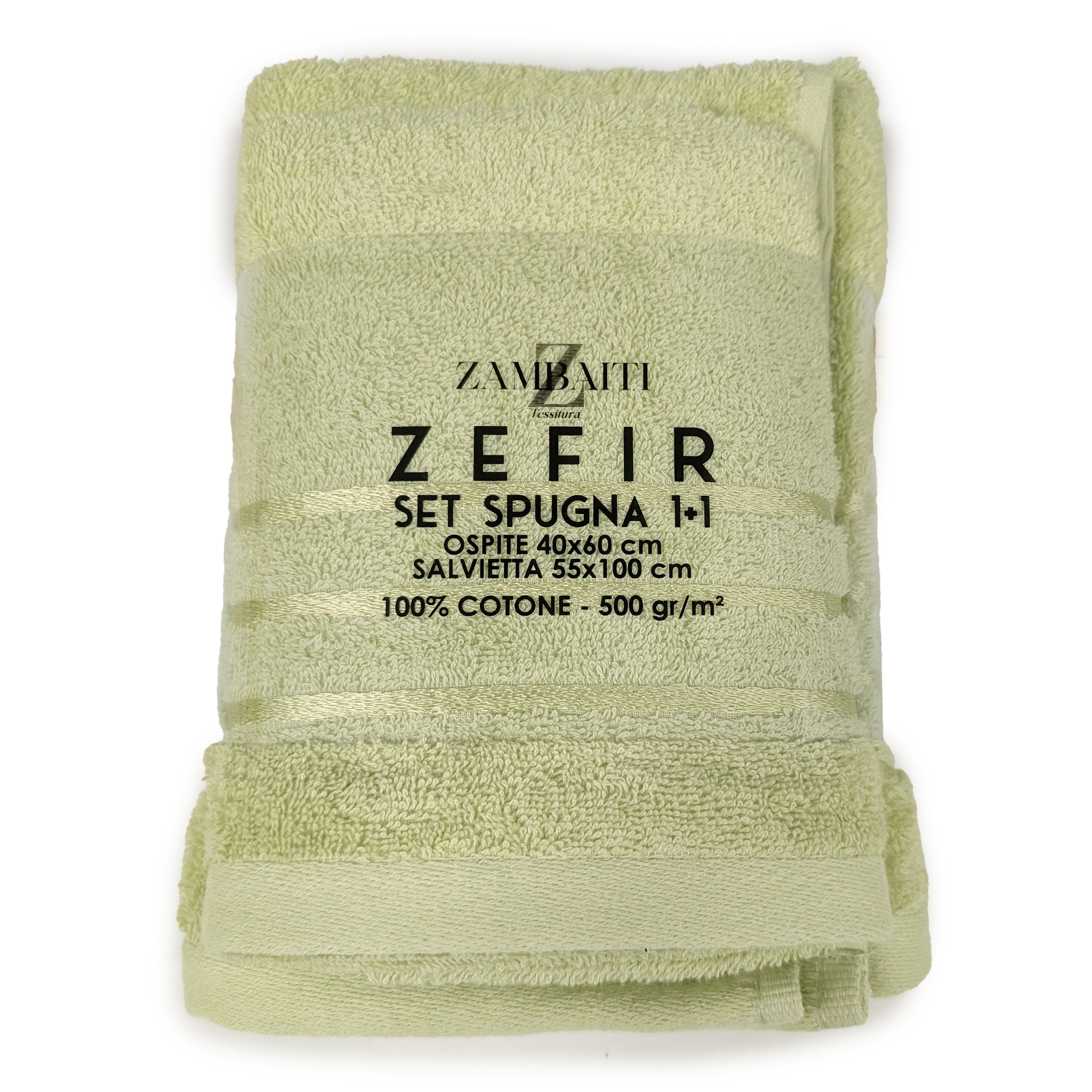 Set Asciugamani Bagno Viso e Ospite Verdino Image