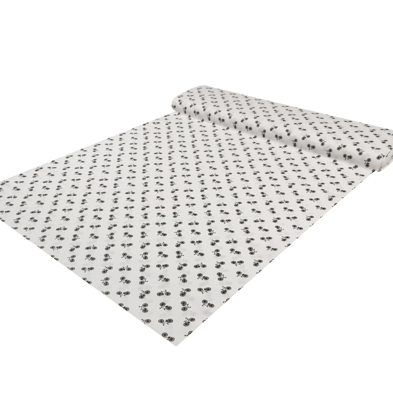 Tessuto Cotone Mini Bici Black and White