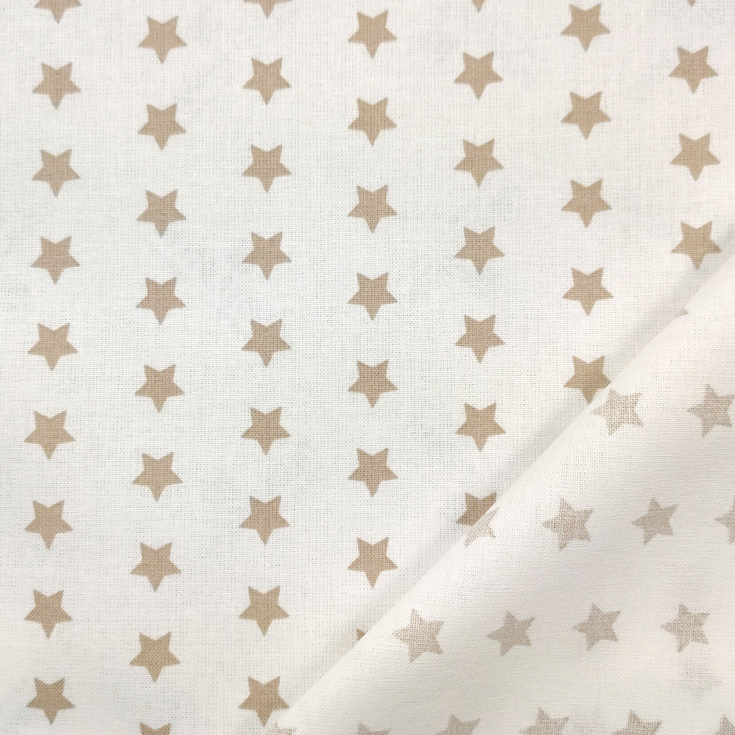 Tessuto Cotone Stelle Sfondo Bianco Image