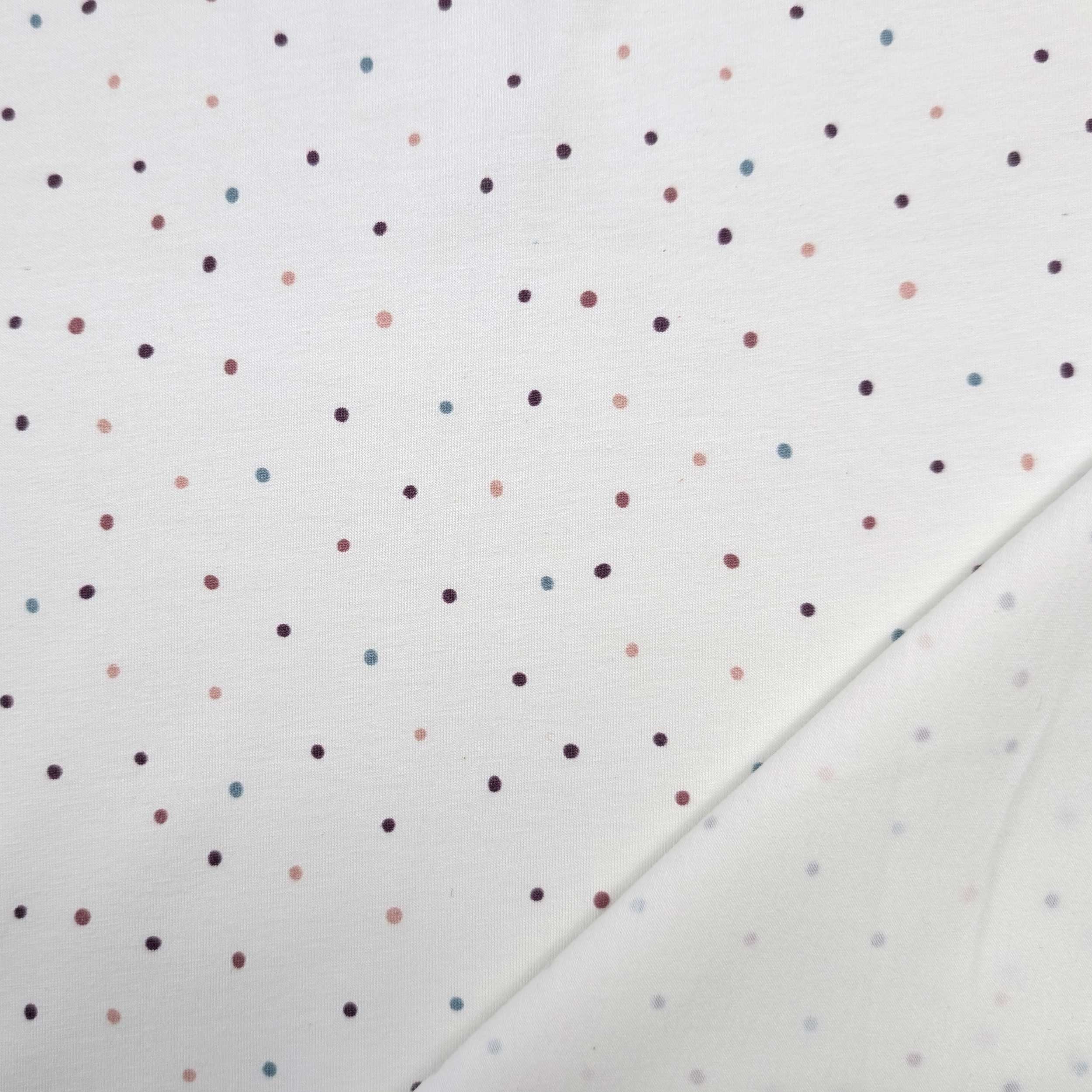 Jersey Cotone Bianco Mini Pois Colorati Image