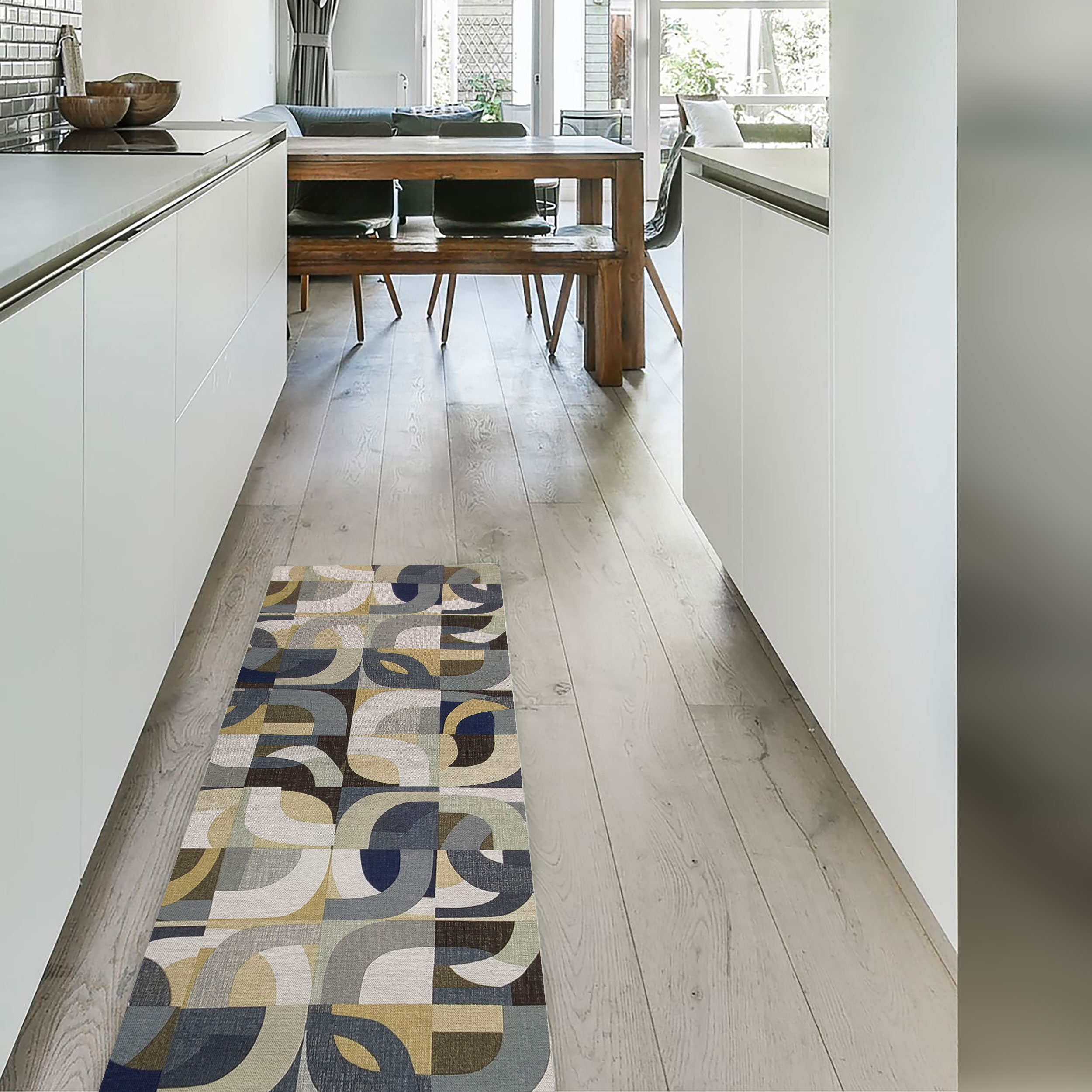 Passatoia da Cucina Geometrie Toni Blu