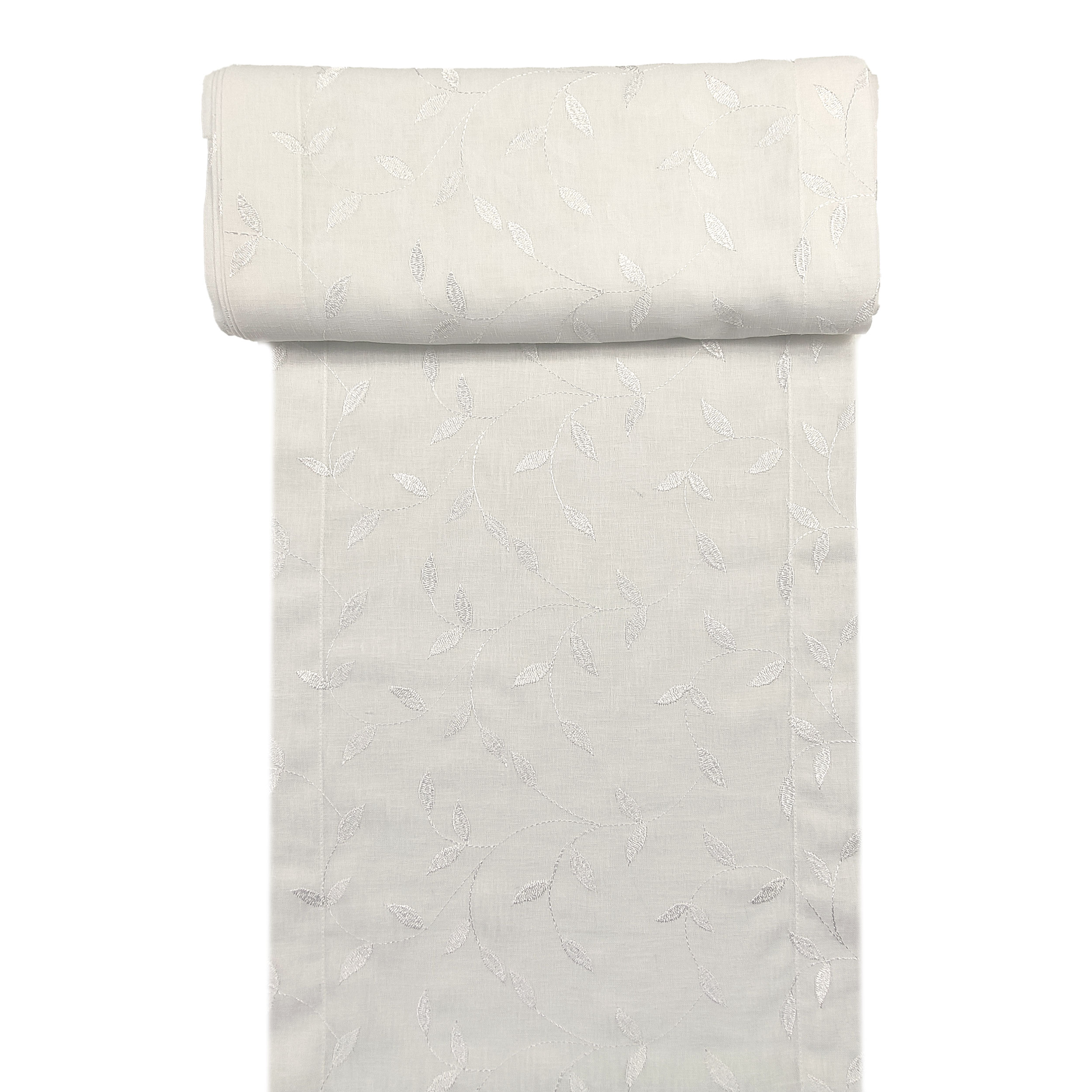 Tessuto Tendino Foglie Eleganti - Bianco