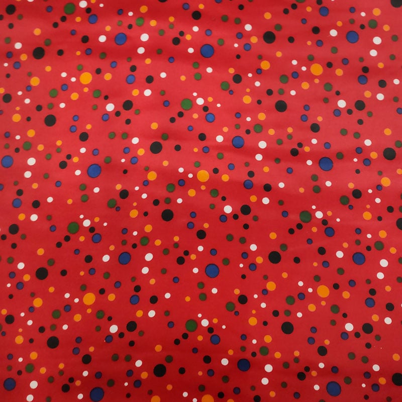 Tessuto Raso Carnevale Mini Pois Sfondo Rosso Image