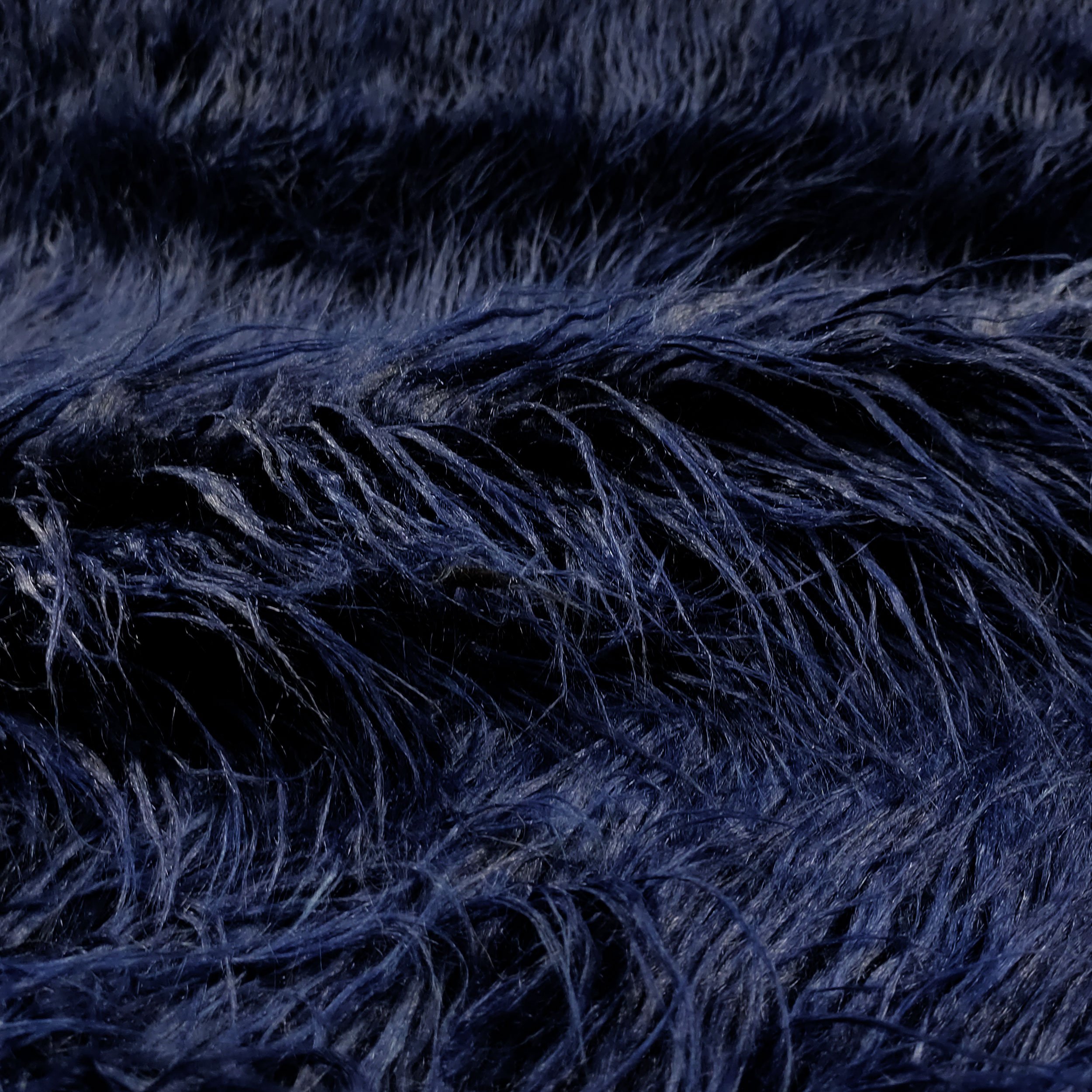 Pelliccia Sintetica Lungo Tinta Unita Blu