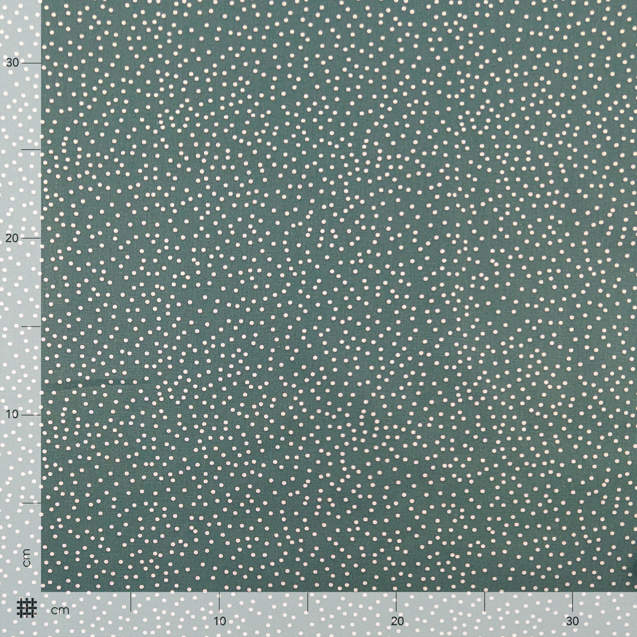 Popeline Cotone Pois Bianchi Sfondo Verde Grigio Image