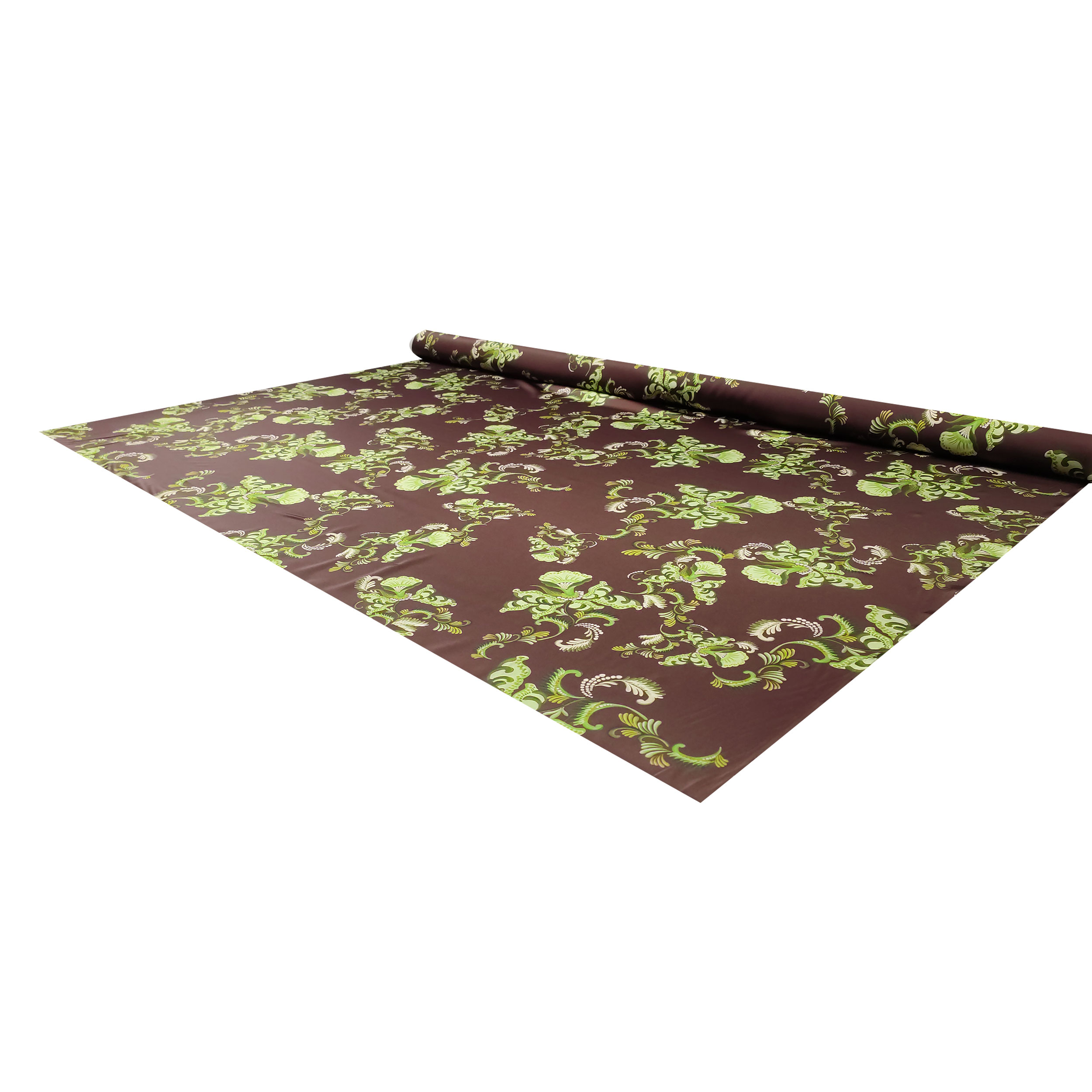Raso Setato Alta Moda Fantasia Cachemire Floreale Verde