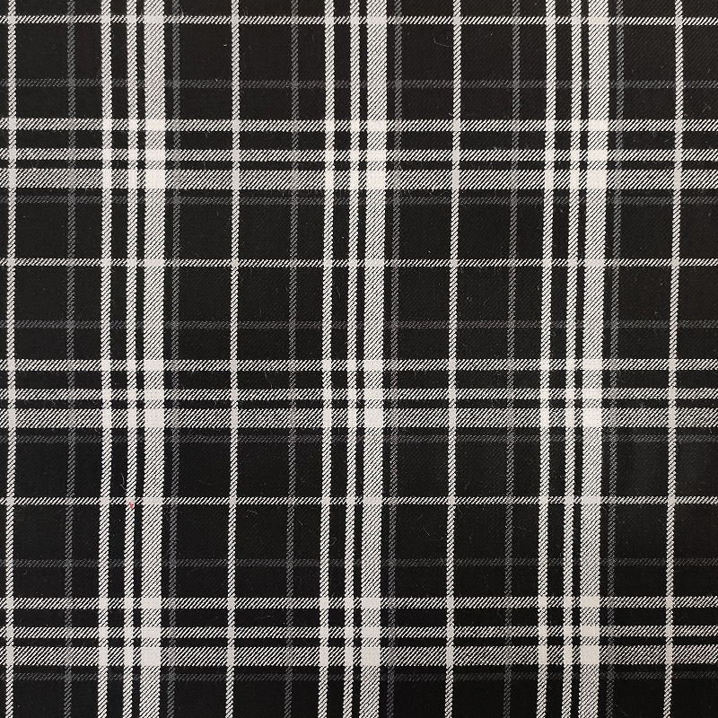 Tessuto Tartan Bianco e Nero