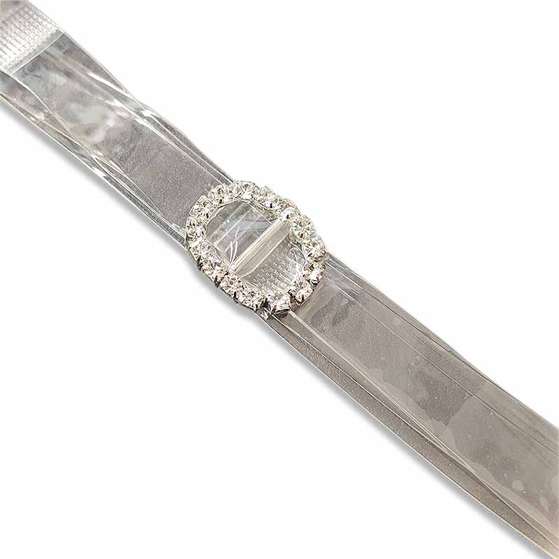 Bretelle Gioiello Trasparenti con Strass a Forma Ovale Image