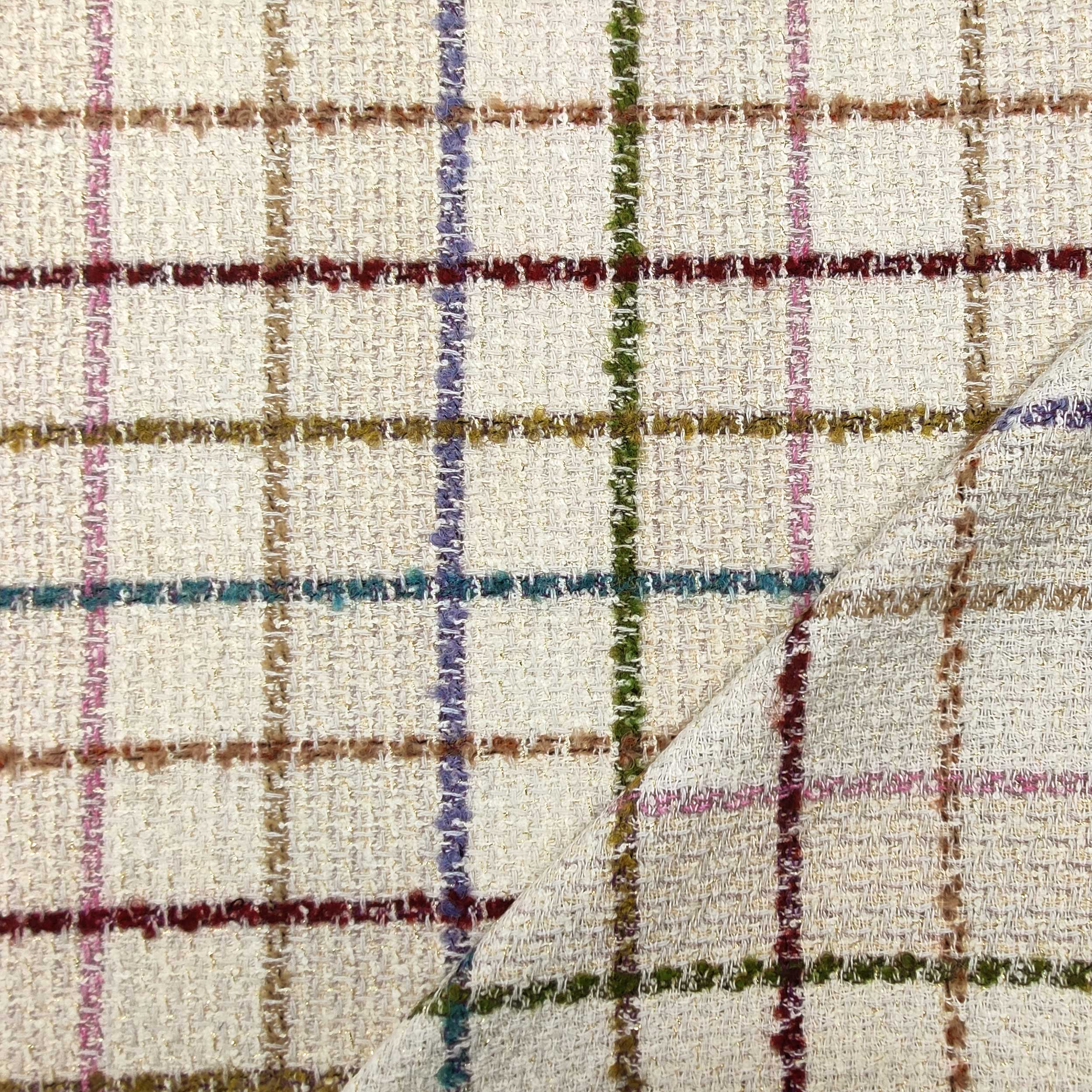 Tessuto Tweed Lana Cachemire Alta Moda