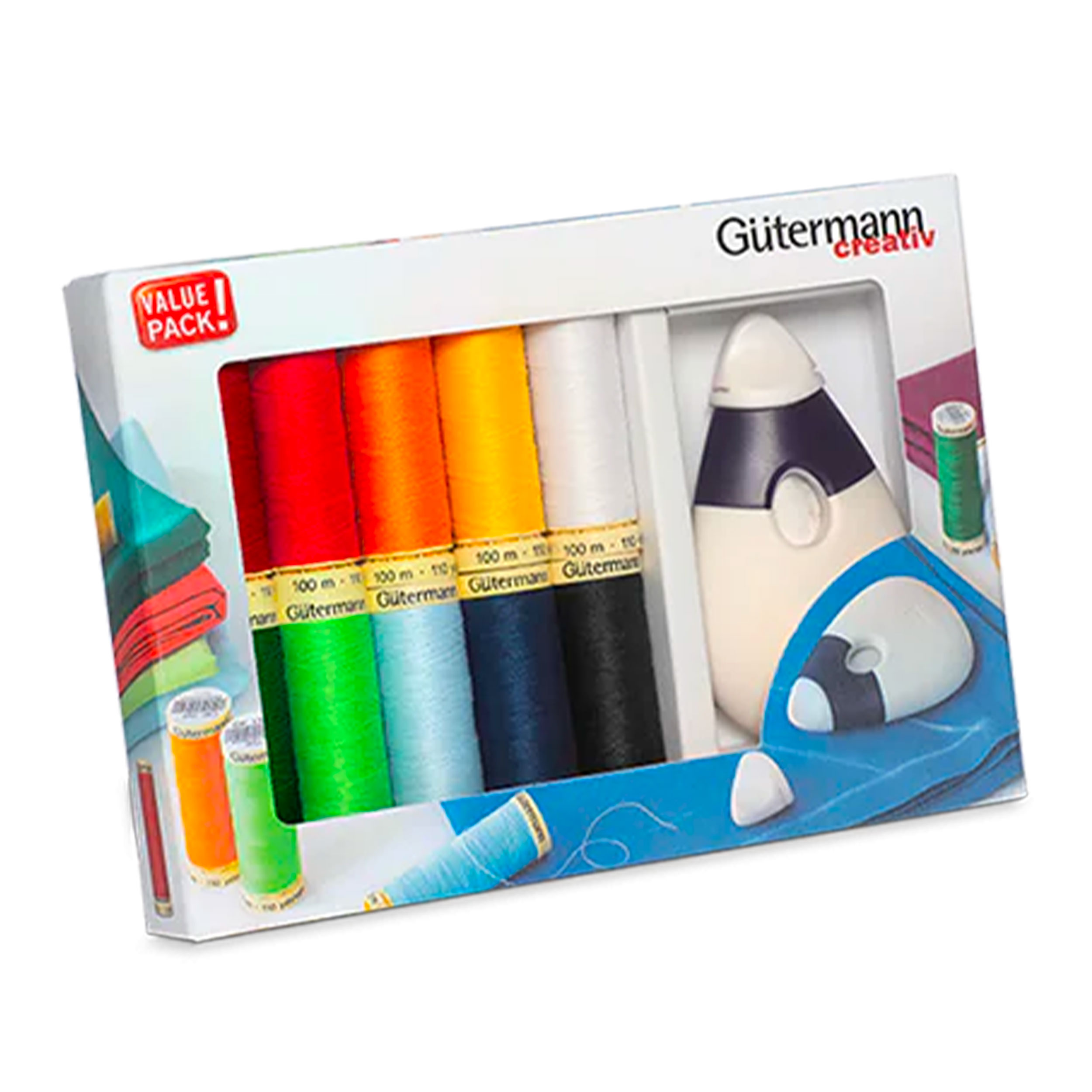 Gutermann Cucitutto 10 Bobine 100 m Rotella con Gesso Prym