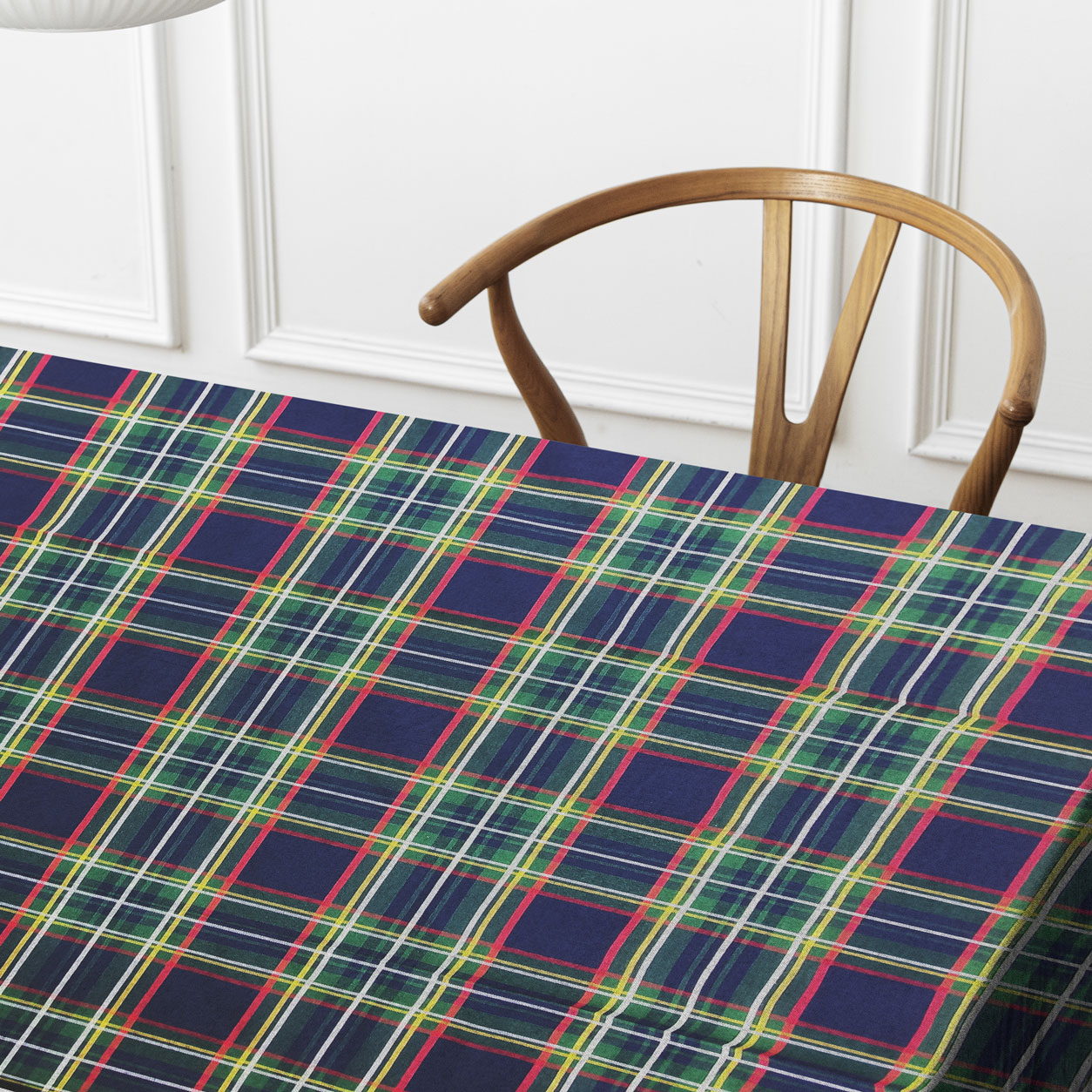 Tovaglia Confezionata Misto Cotone Scozzese Blu