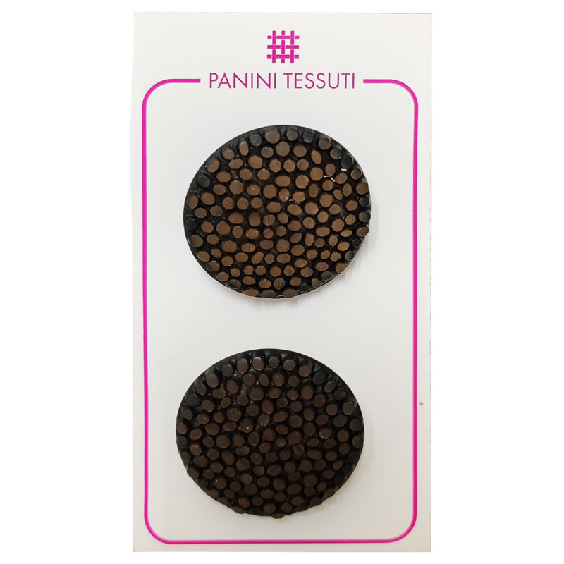 Bottoni Pois Irregolari Colore Marrone 2 Pezzi - Lin 48