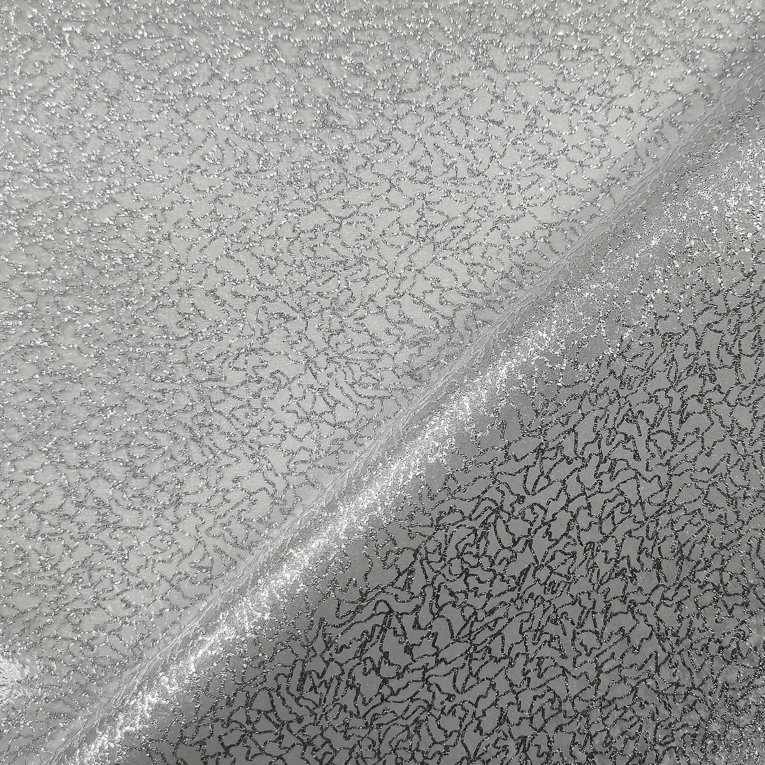 Tessuto Tovaglia Plastificata Fantasia Glitter Argento