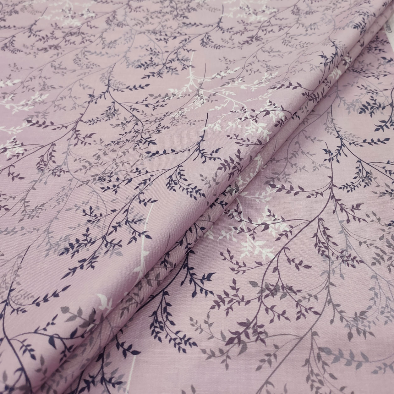 cotone tessuto gutermann fantasia di rami lilla