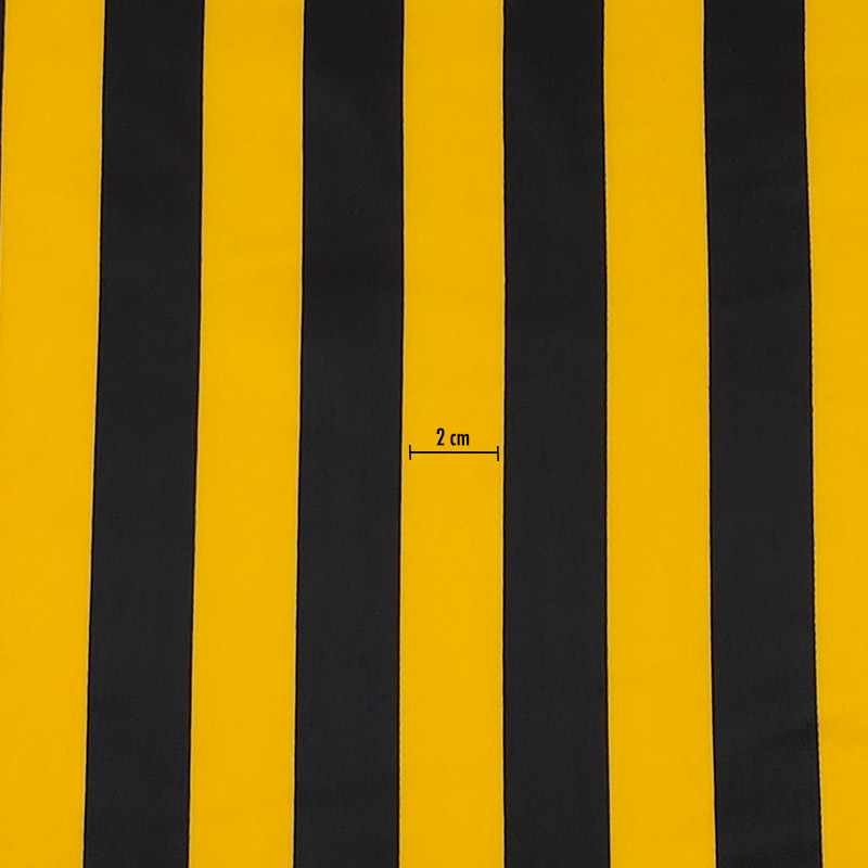  Tessuto Raso Carnevale Righe Giallo e Nero Image