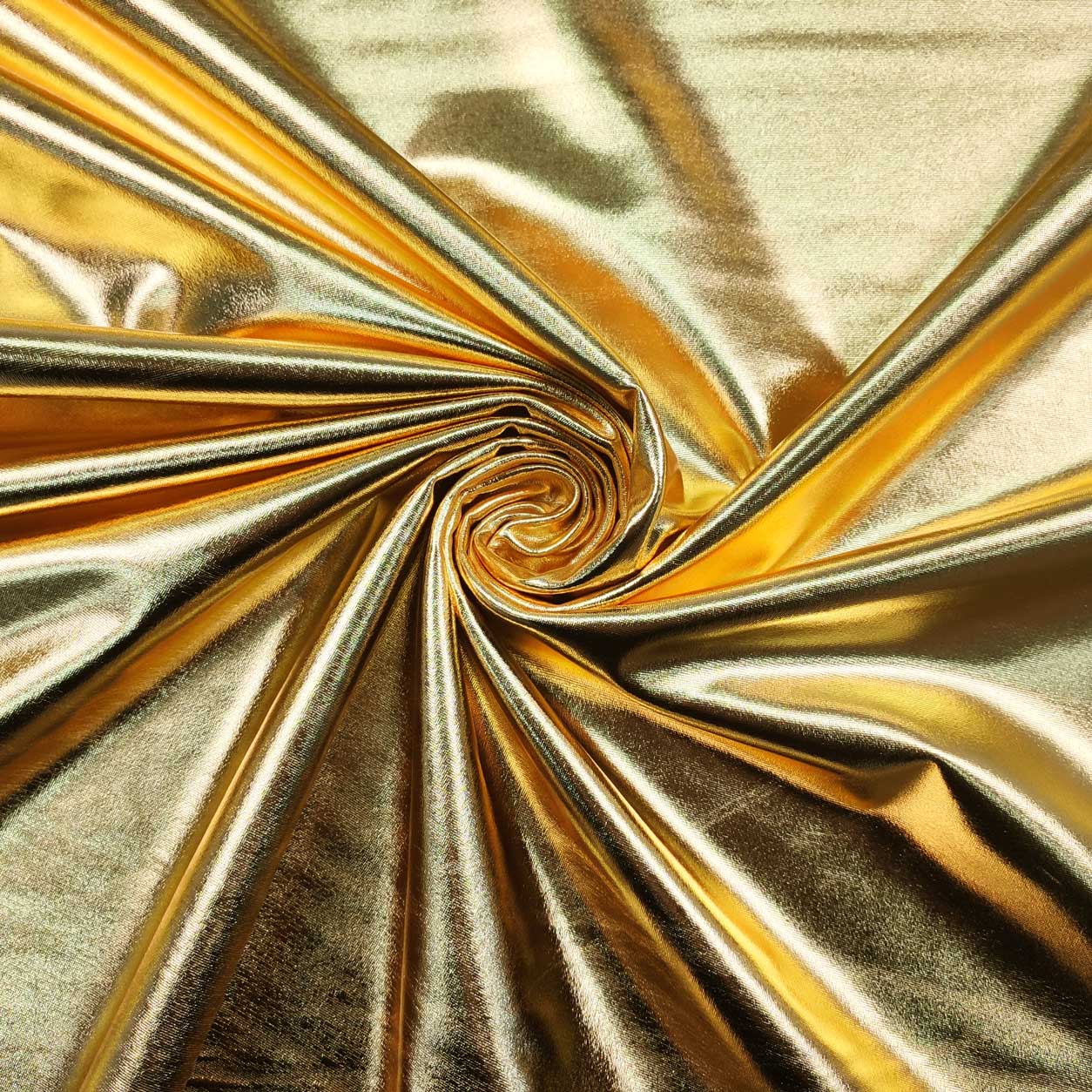 Tessuto lycra metalizzato oro