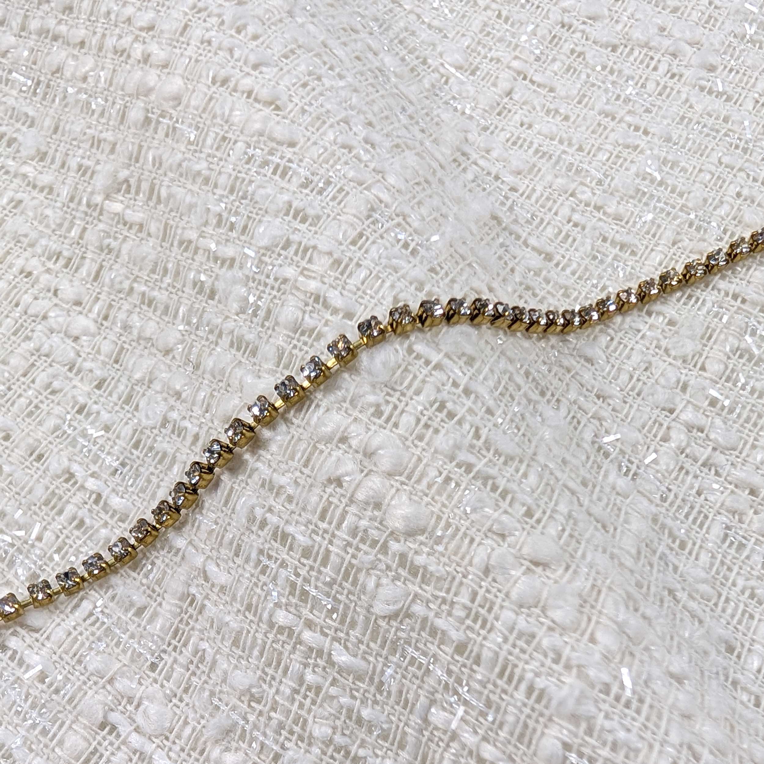 Catena Dorata Sottile Strass Image